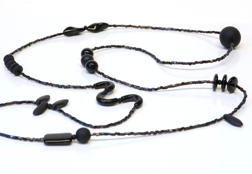 Long glass necklace made in Murano by Sent original made in Italy elegant modern strands long necklace crafts jewelry Statement gift