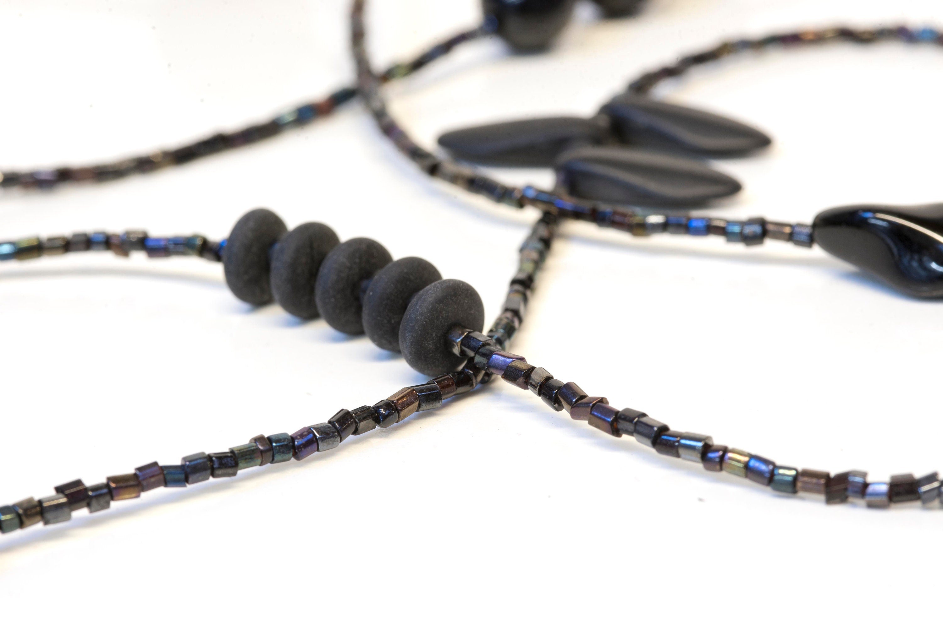 Long glass necklace made in Murano by Sent original made in Italy elegant modern strands long necklace crafts jewelry Statement gift