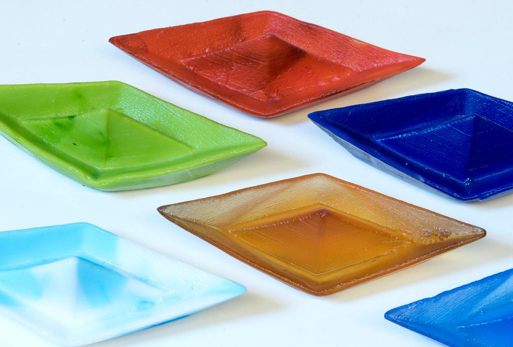 Paper boat in Murano glass. Realistic realization in glass.Sculpture of the glass master. Paper boat imitation. Paperweight glass made.