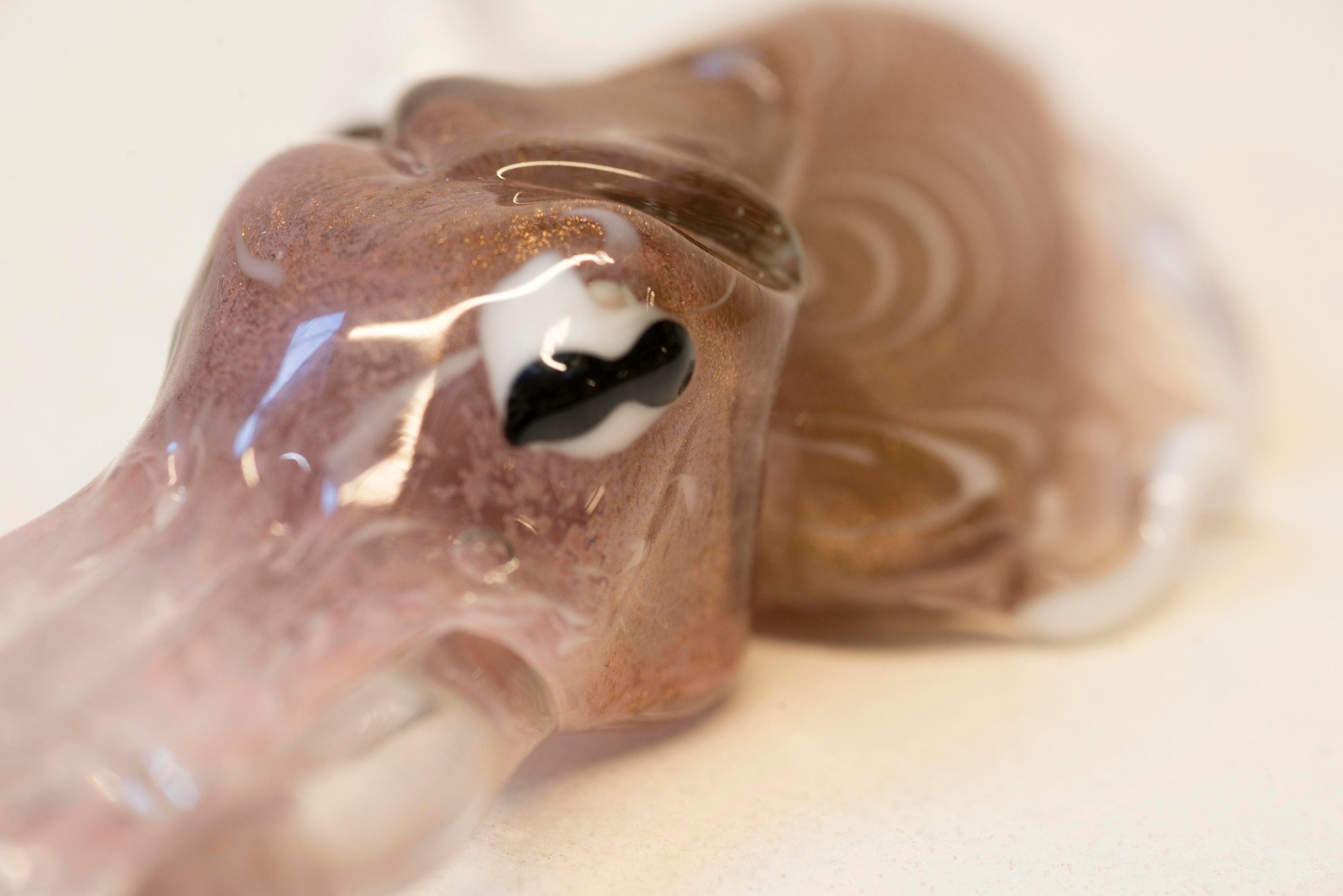 Sepia in Murano glass. Realistic realization in glass . Sculpture of the glass master.