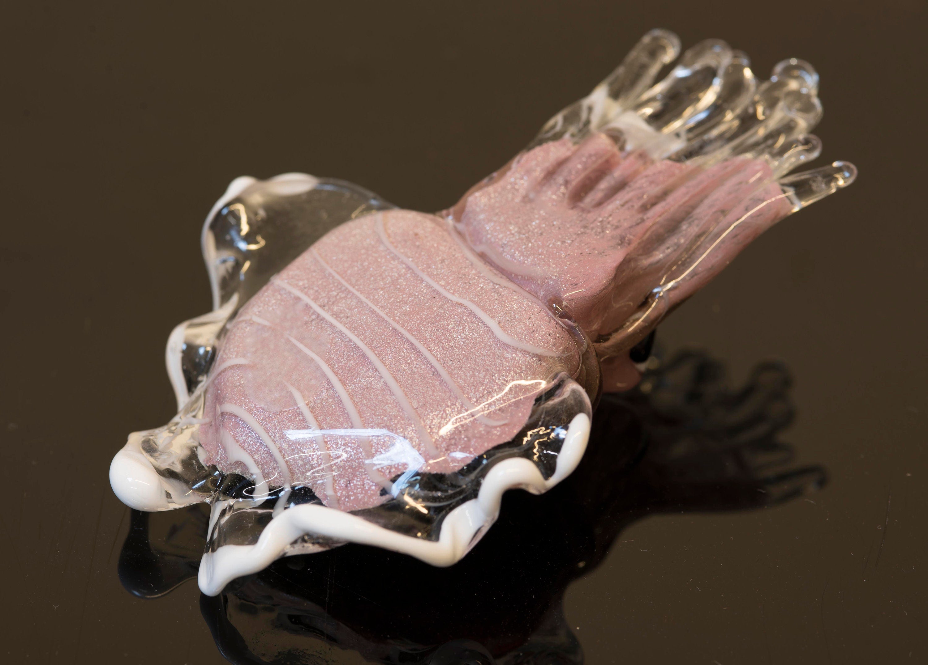 Seppia in vetro di Murano. Realizzazione realistica in vetro. Scultura del maestro vetraio.Phone essential to ship.