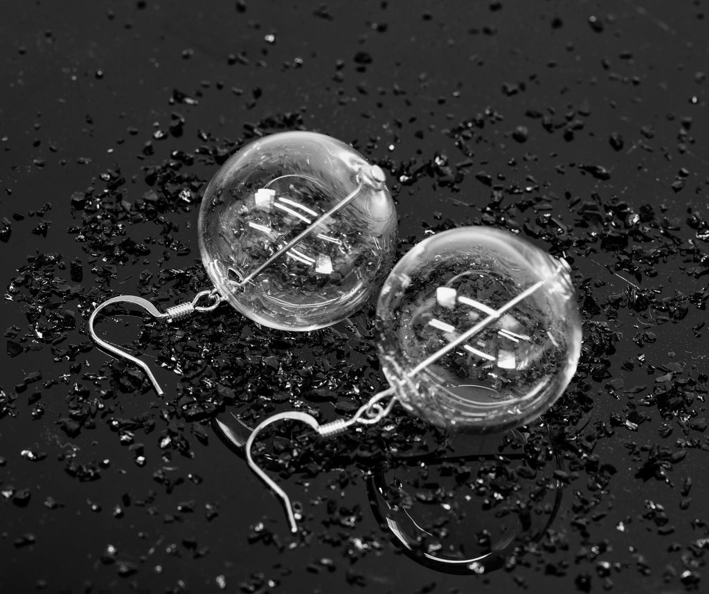 Blowed glass necklace - Glass bubbles - Spheres - Statement necklace - Geometric - Abstract - Modern - Murano glass - Sent Murano