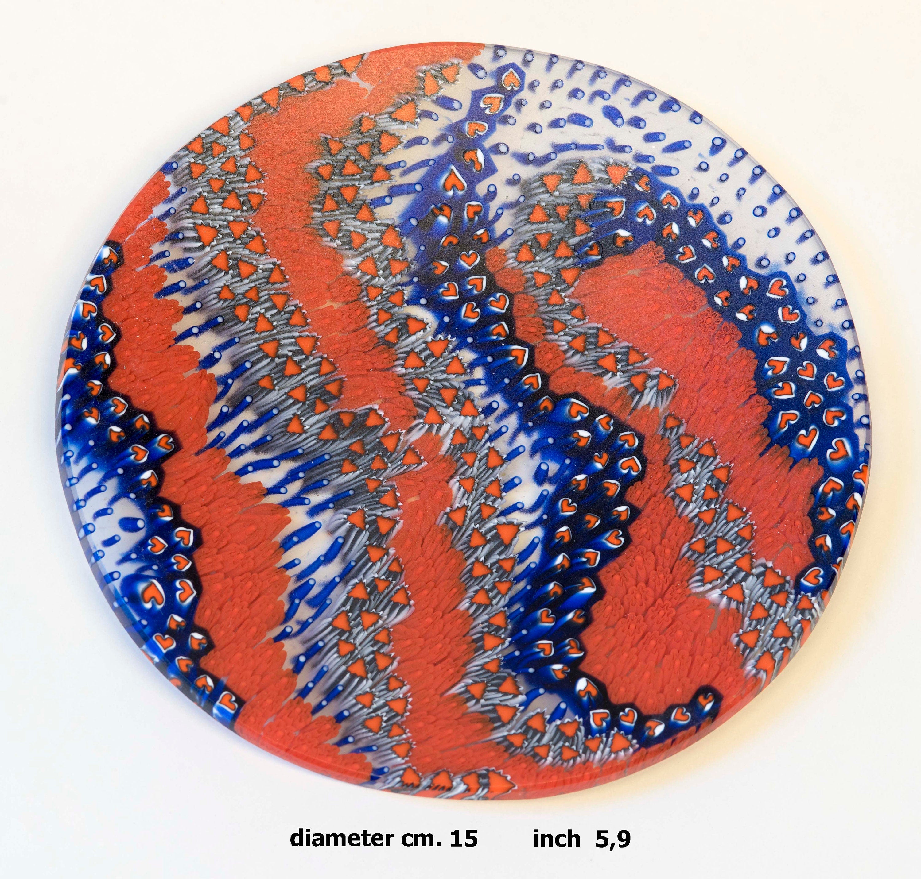 Murrina glass plate. Traditional Murano glass object. Original gift. Unobtainable single piece.
