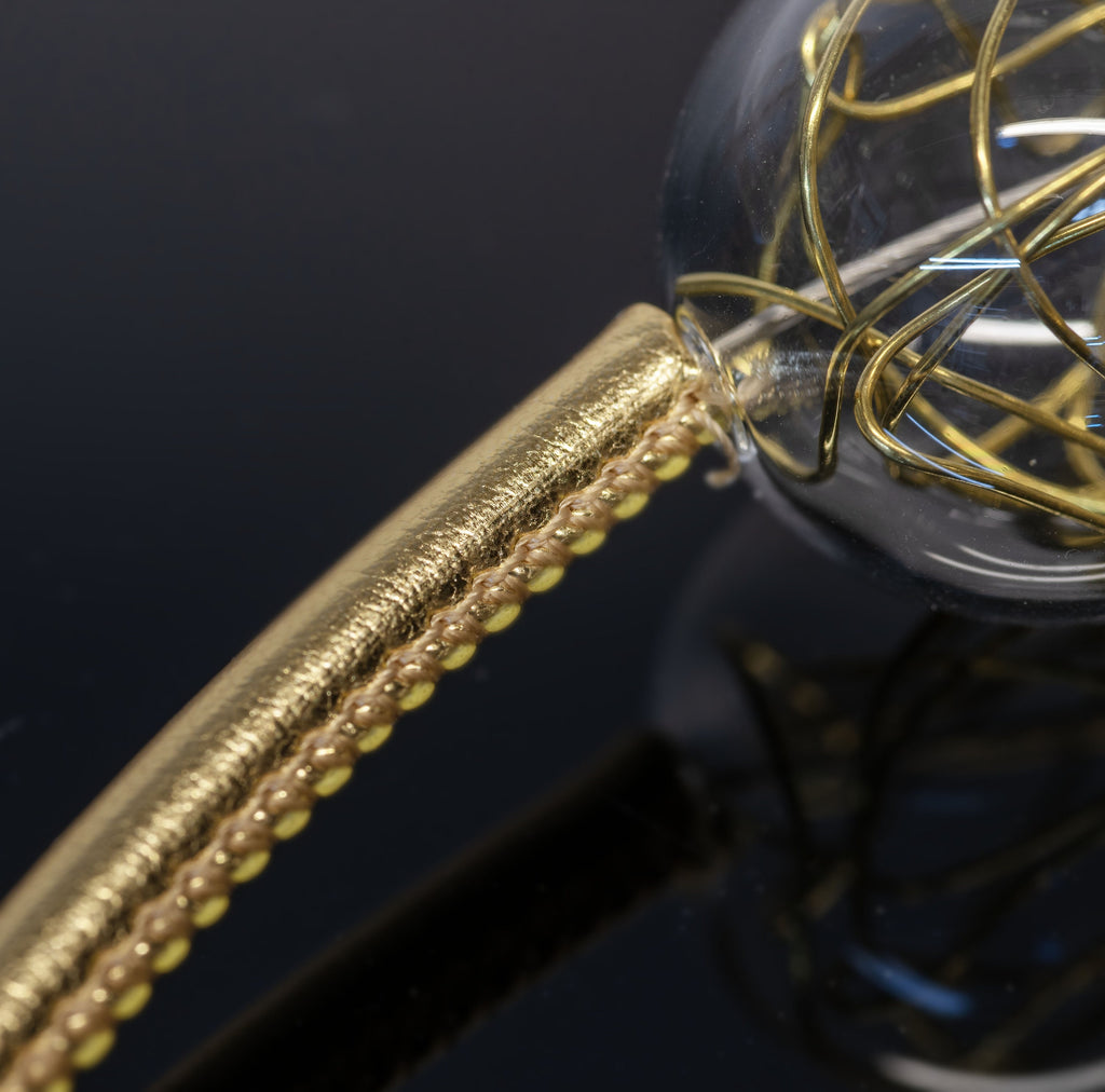 Necklace with gold wire inside in blown glass - Glass bubbles - Spheres - Statement necklace - Geometric - Abstract - Modern - Murano glass