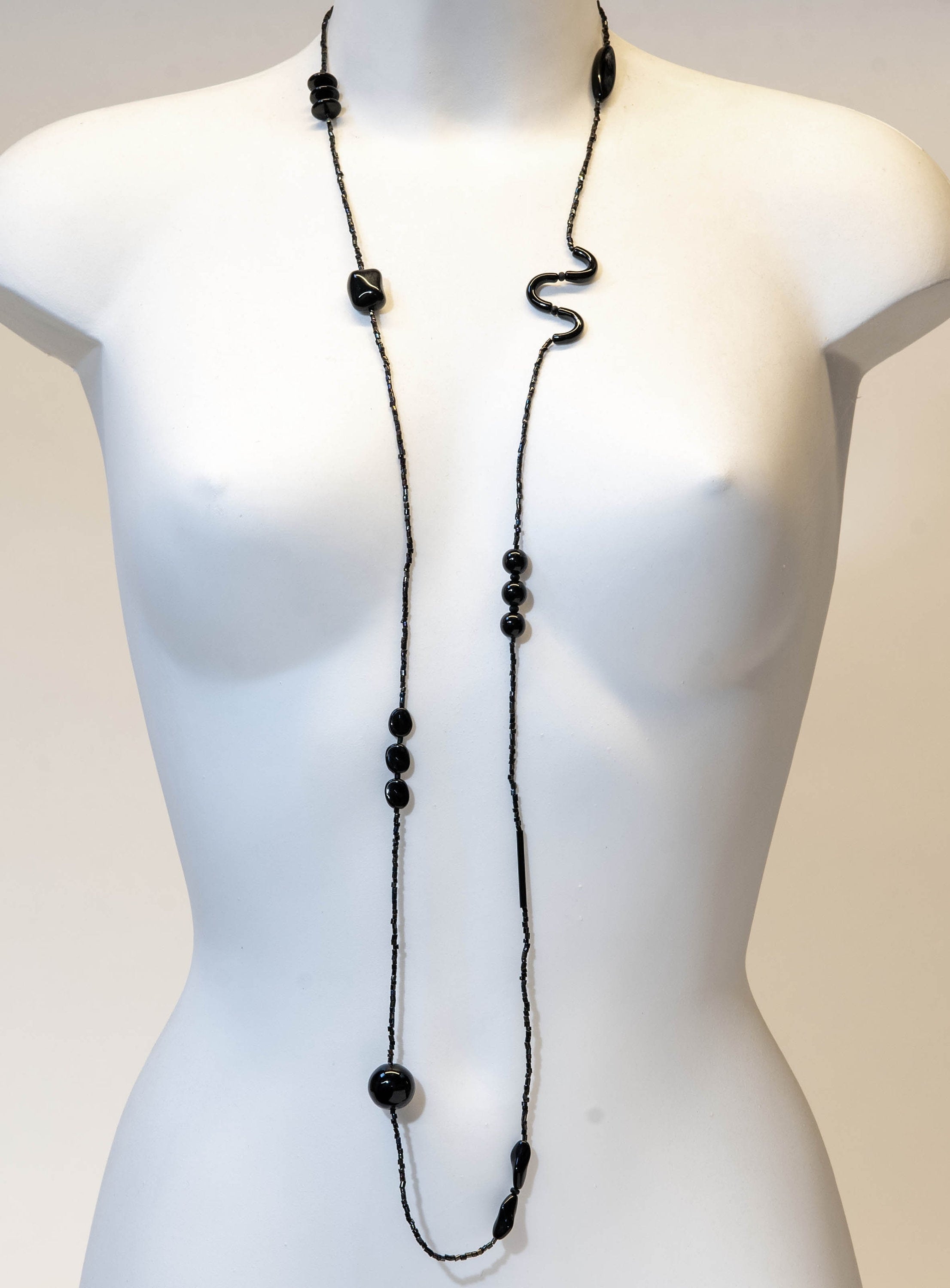 Murano glass necklace, glass necklace, Murano jewelry, Made in Italy, Cesare Sent original sandblasted beads crafts lampwork long necklace