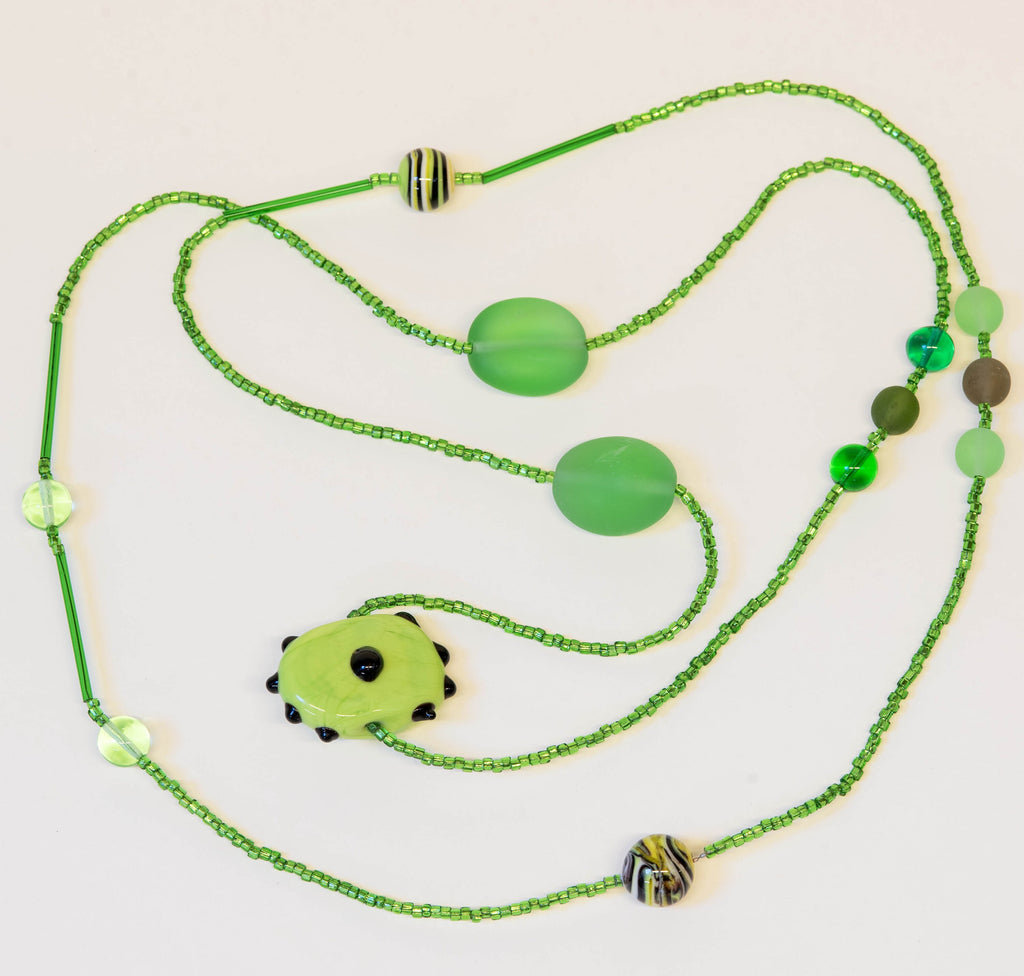 Murano glass necklace, glass necklace, Murano jewelry, Made in Italy, Cesare Sent original sandblasted beads crafts lampwork long necklace