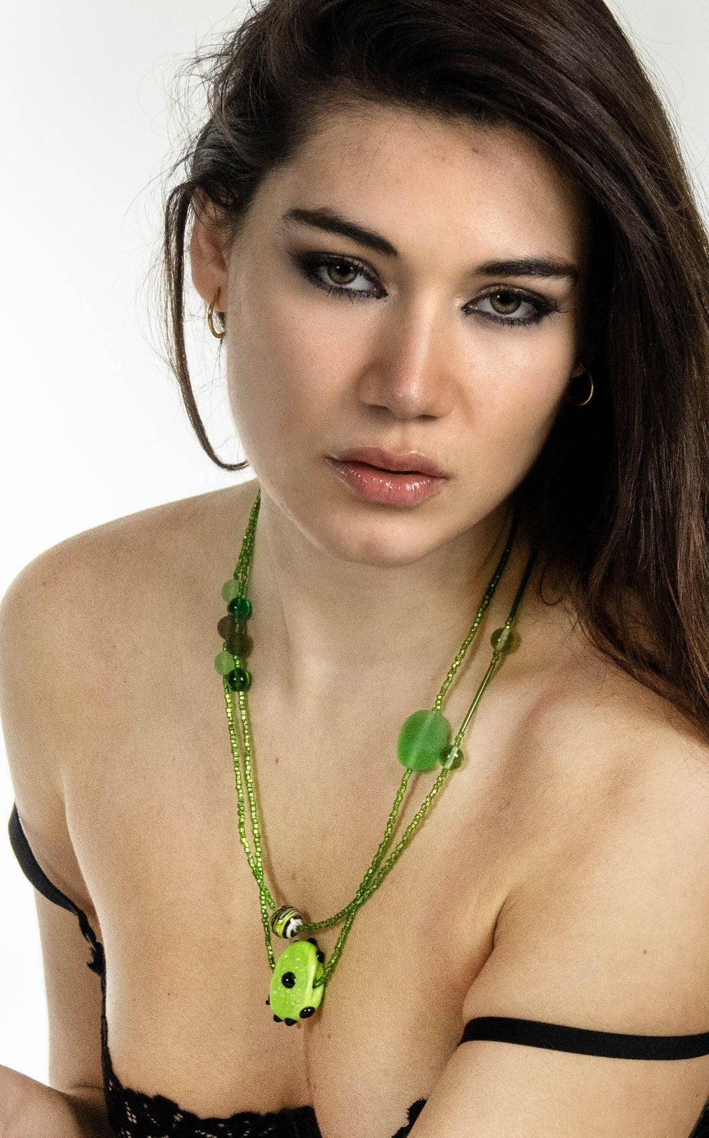 Murano glass necklace, glass necklace, Murano jewelry, Made in Italy, Cesare Sent original sandblasted beads crafts lampwork long necklace