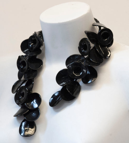 Murano glass necklace handmade in Murano by Cesare Sent original made in Italy wonderful necklace glass flowers crafts elegant jewellery.