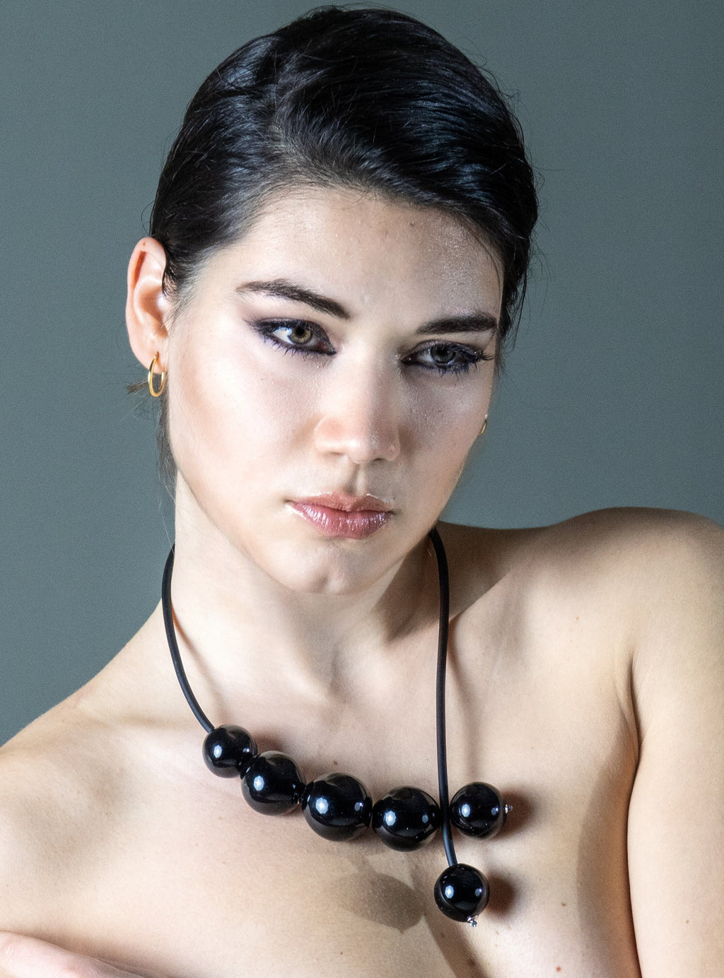 Blown glass necklace -Glass bubbles - Spheres - transparent beads - statement necklace - necklace - Murano glass- Murano necklace