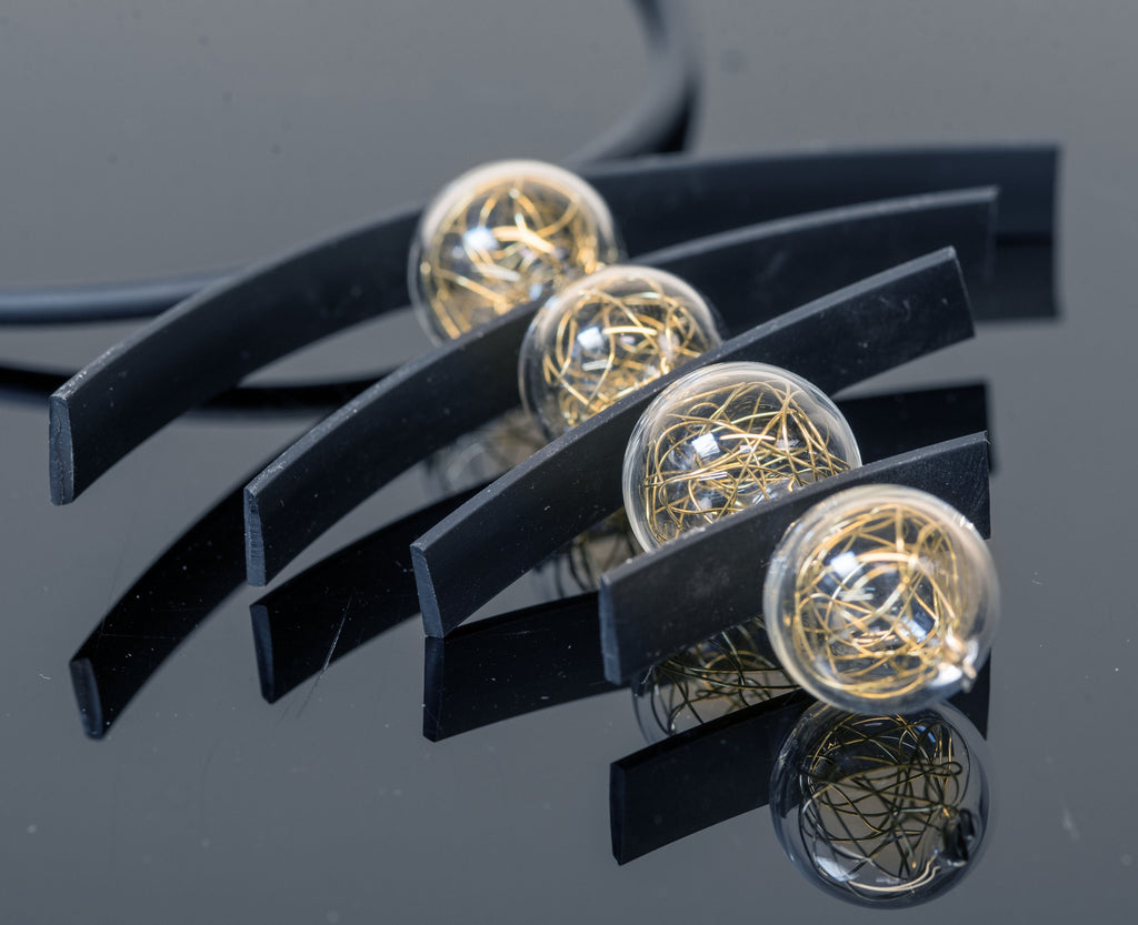 NECKLACE Murano glass handmade original made in Italy glass beads rubber tube fashion modern different crafts Phone essential to ship.