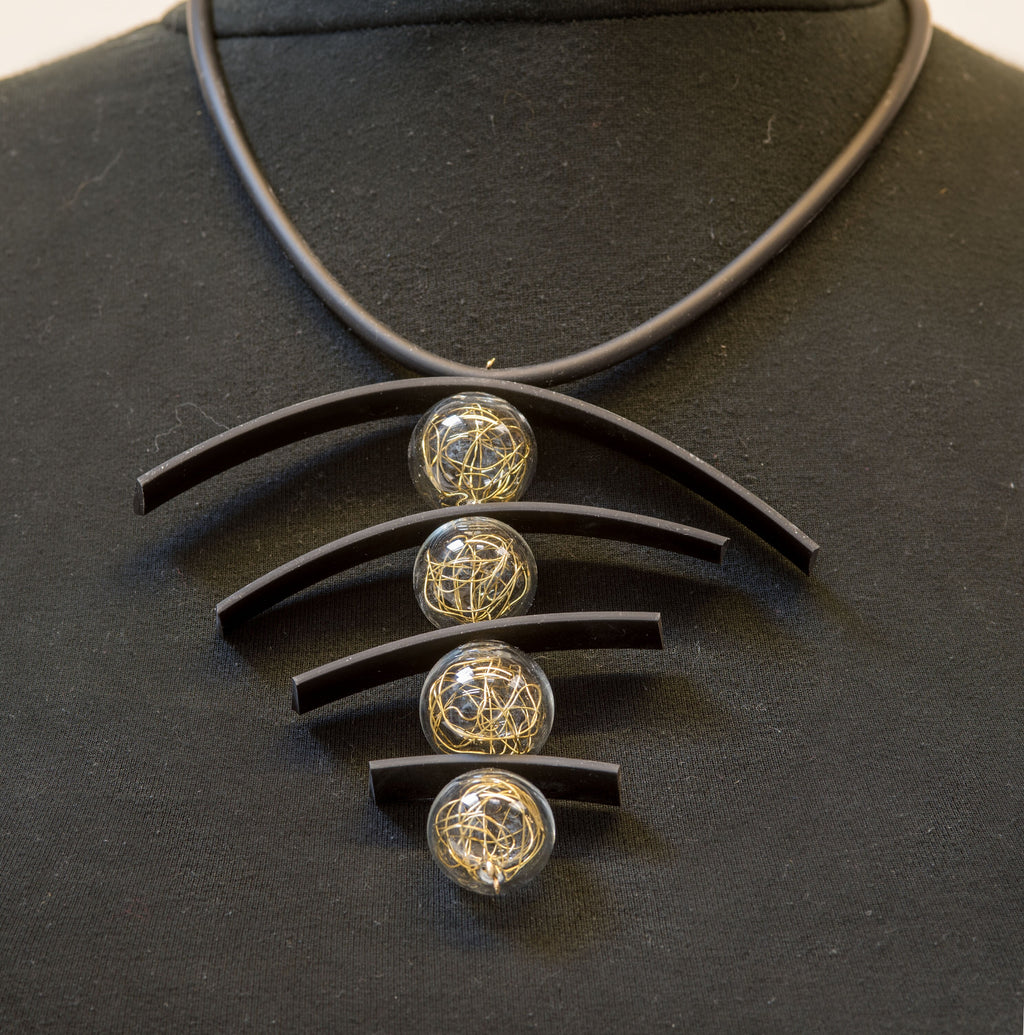 NECKLACE Murano glass handmade original made in Italy glass beads rubber tube fashion modern different crafts Phone essential to ship.