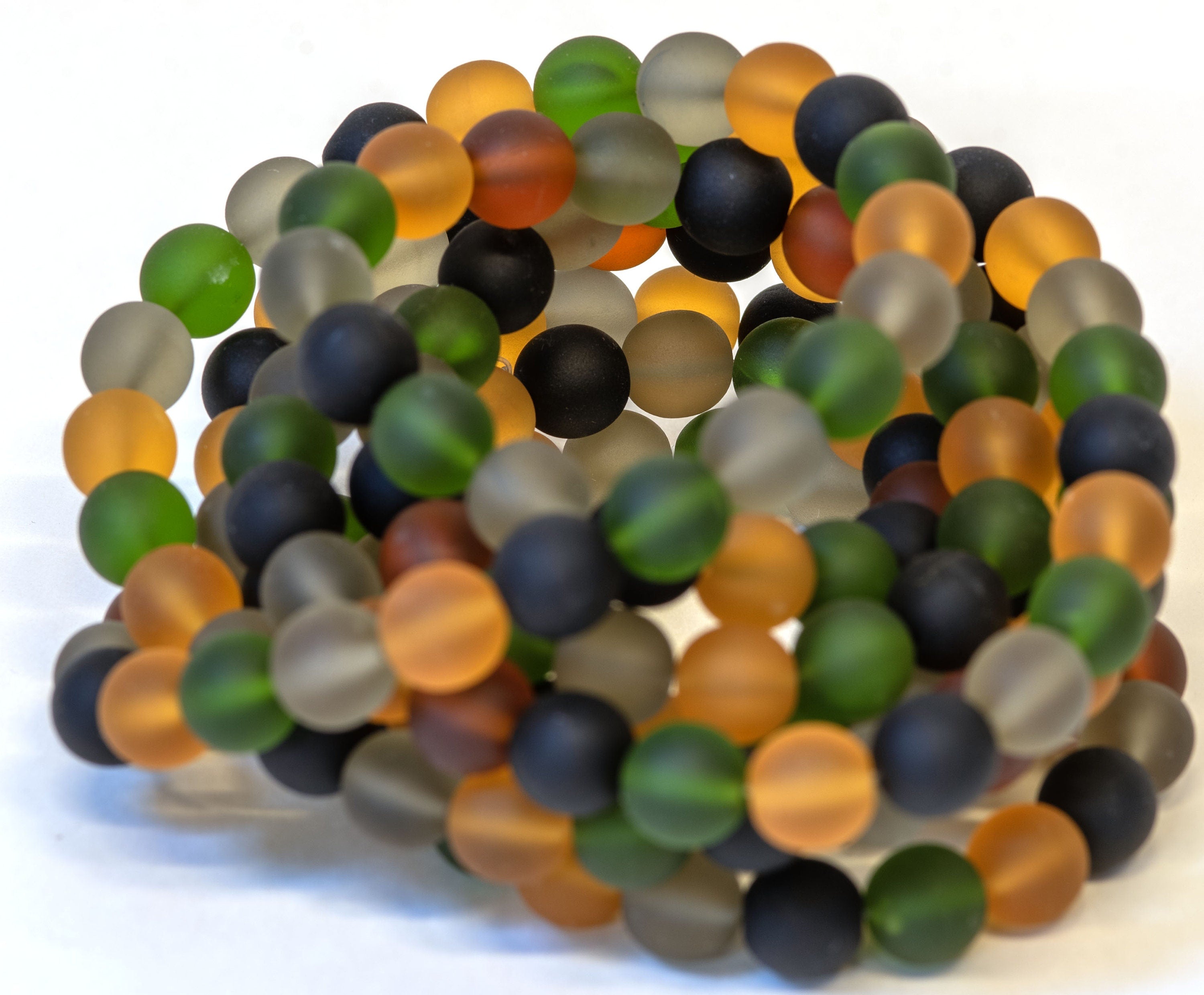 Murano glass necklace handmade by Cesare Sent original made in Italy very long elegant necklace sandblasted glass beads Statement necklace