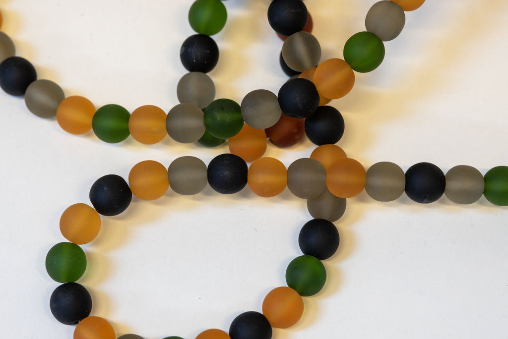 Murano glass necklace handmade by Cesare Sent original made in Italy very long elegant necklace sandblasted glass beads Statement necklace