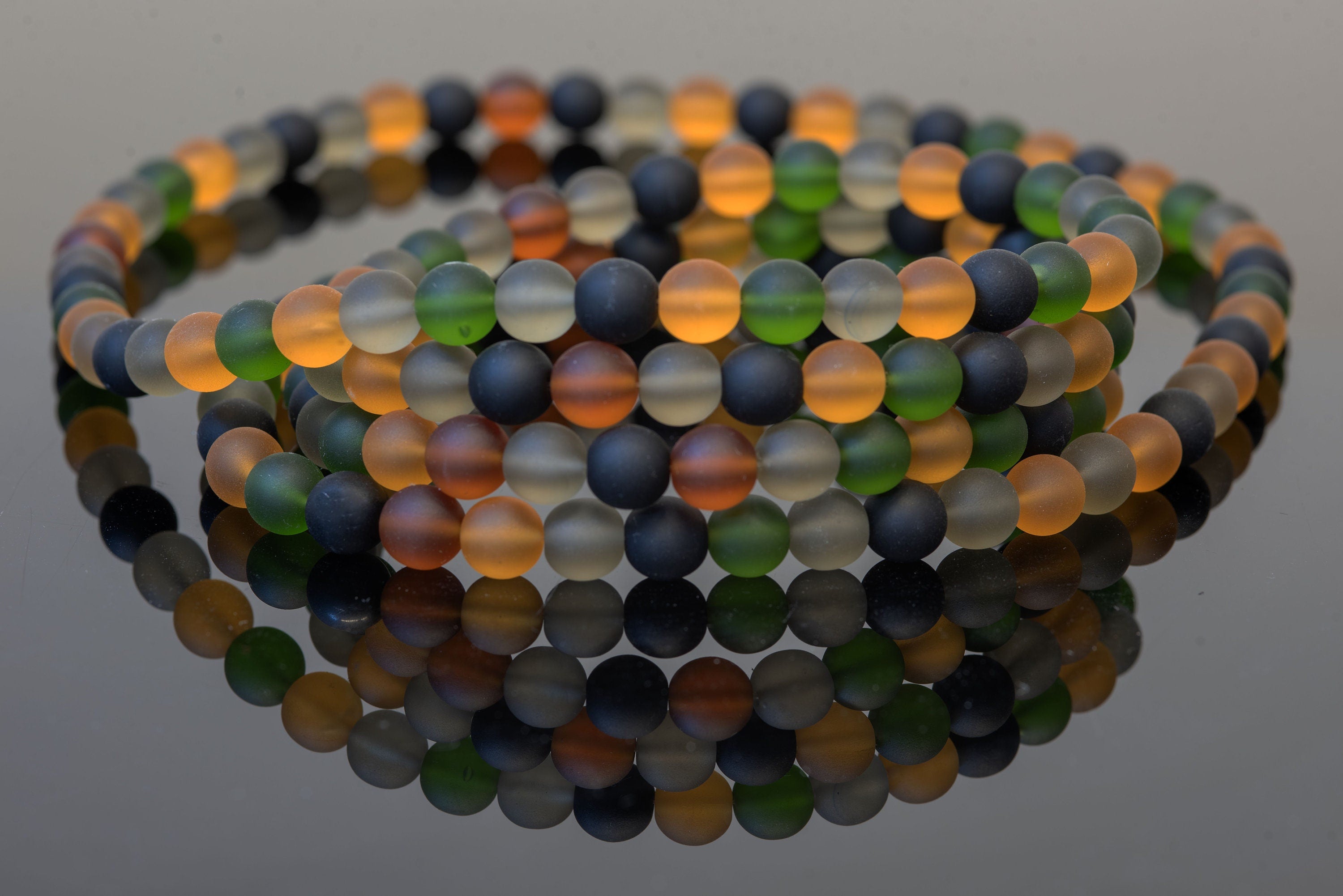 Murano glass necklace handmade by Cesare Sent original made in Italy very long elegant necklace sandblasted glass beads Statement necklace