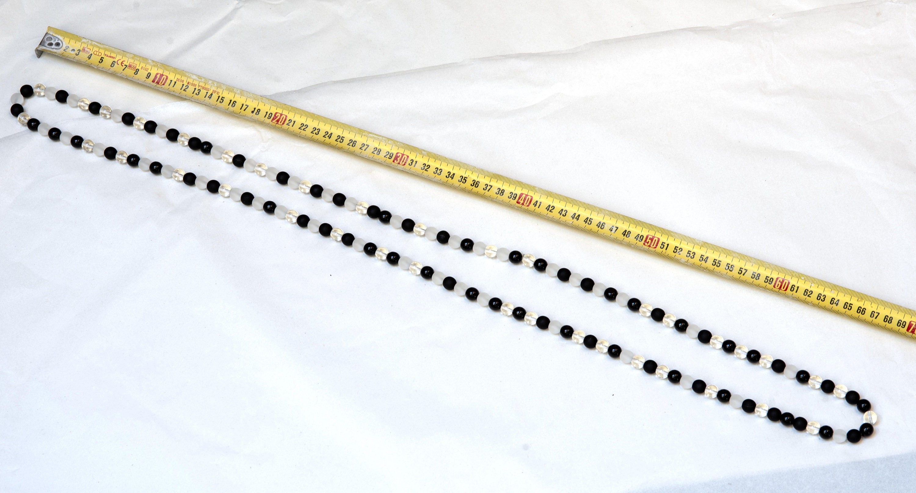 Murano glass necklace handmade by Cesare Sent original made in Italy very long elegant necklace sandblasted glass beads Statement necklace