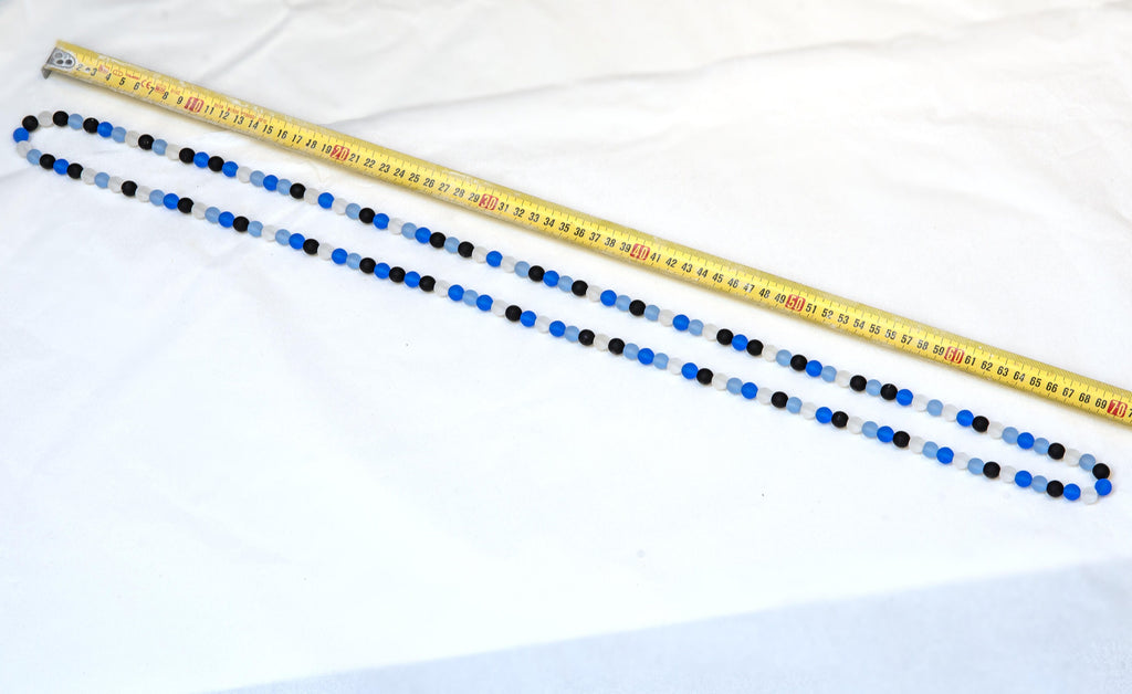 Murano glass necklace handmade by Cesare Sent original made in Italy very long elegant necklace sandblasted glass beads Statement necklace