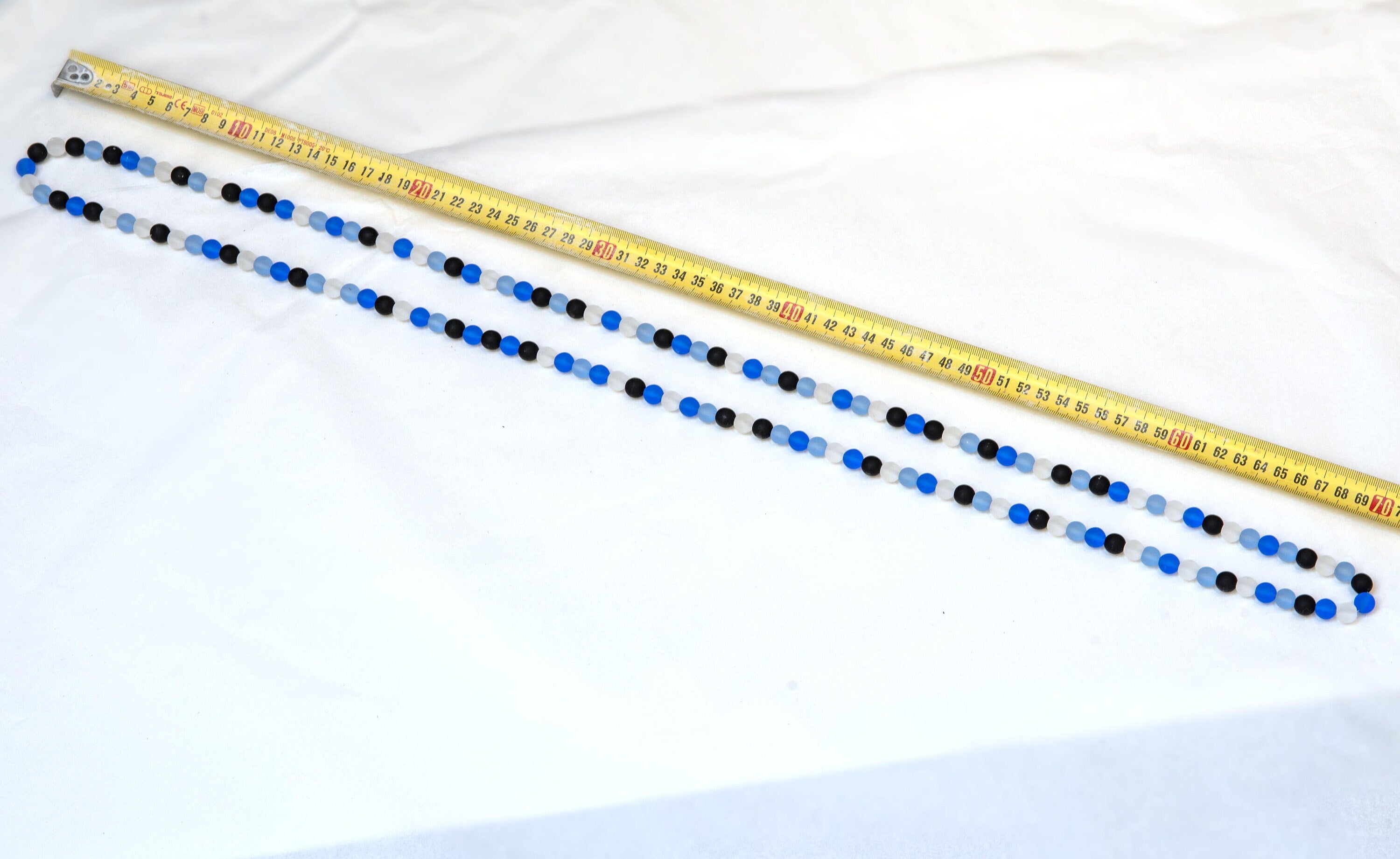 Murano glass necklace handmade by Cesare Sent original made in Italy very long elegant necklace sandblasted glass beads Statement necklace