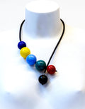 Blown Murano Glass Necklace – Colorful Sphere Beads, Statement Jewelry