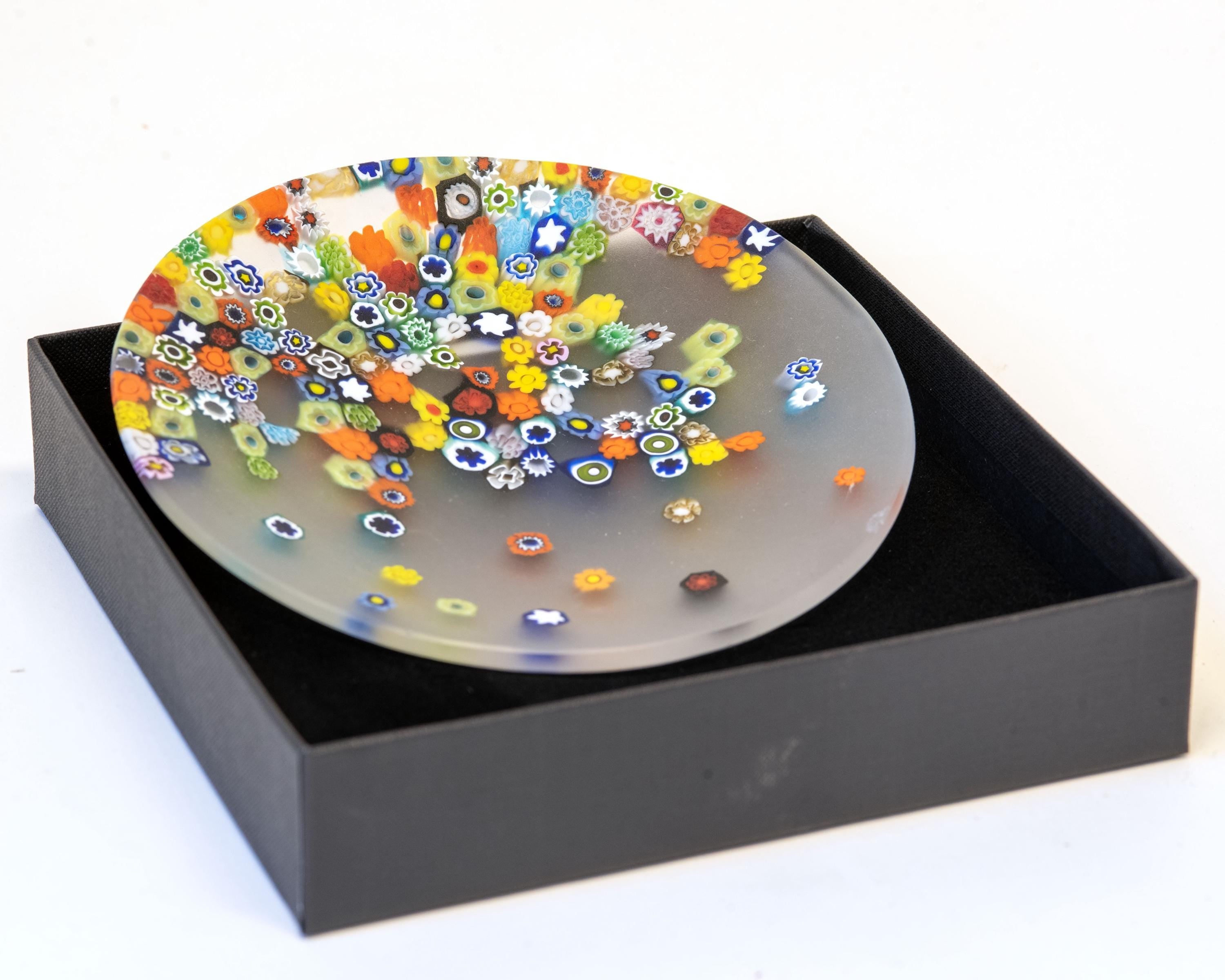 Murrina glass plate. Traditional Murano glass object. Original gift. Unobtainable single piece.