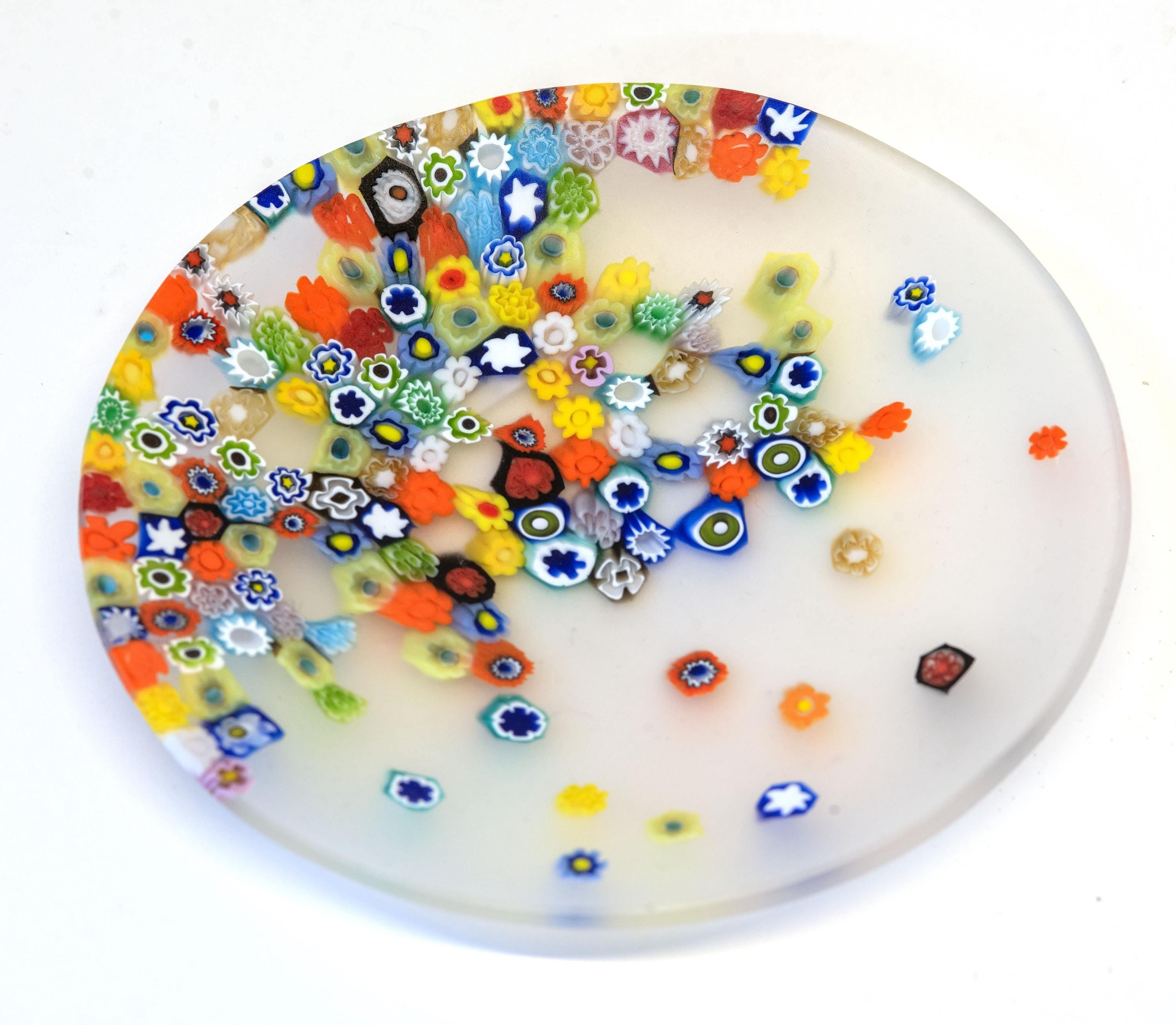 Murrina glass plate. Traditional Murano glass object. Original gift. Unobtainable single piece.