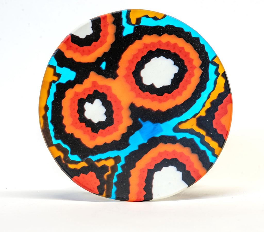 Millefiori Glass Plate, Handmade Murano Art Decor (6.30 inch)