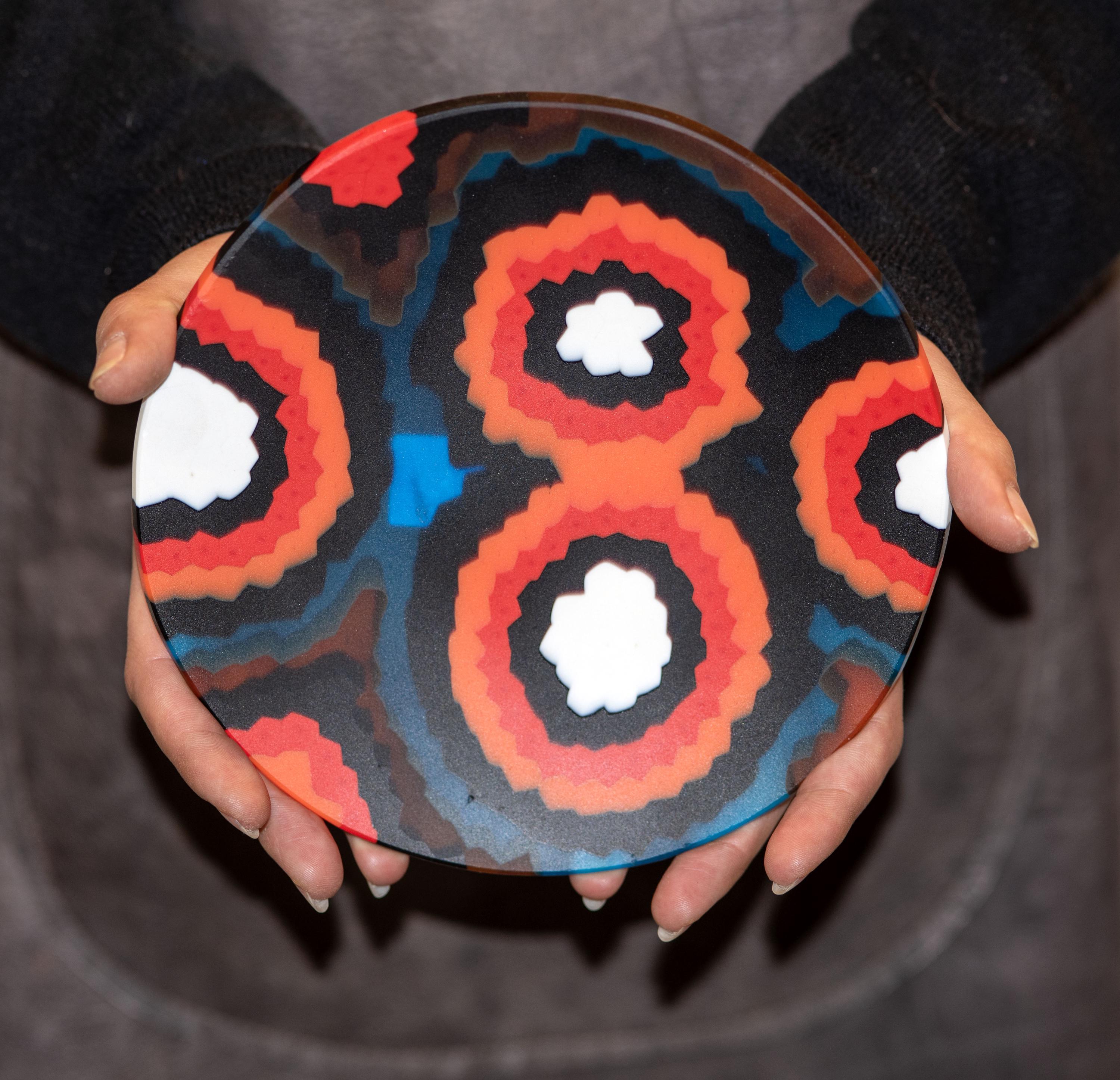 Millefiori Glass Plate, Handmade Murano Art Decor (6.30 inch)