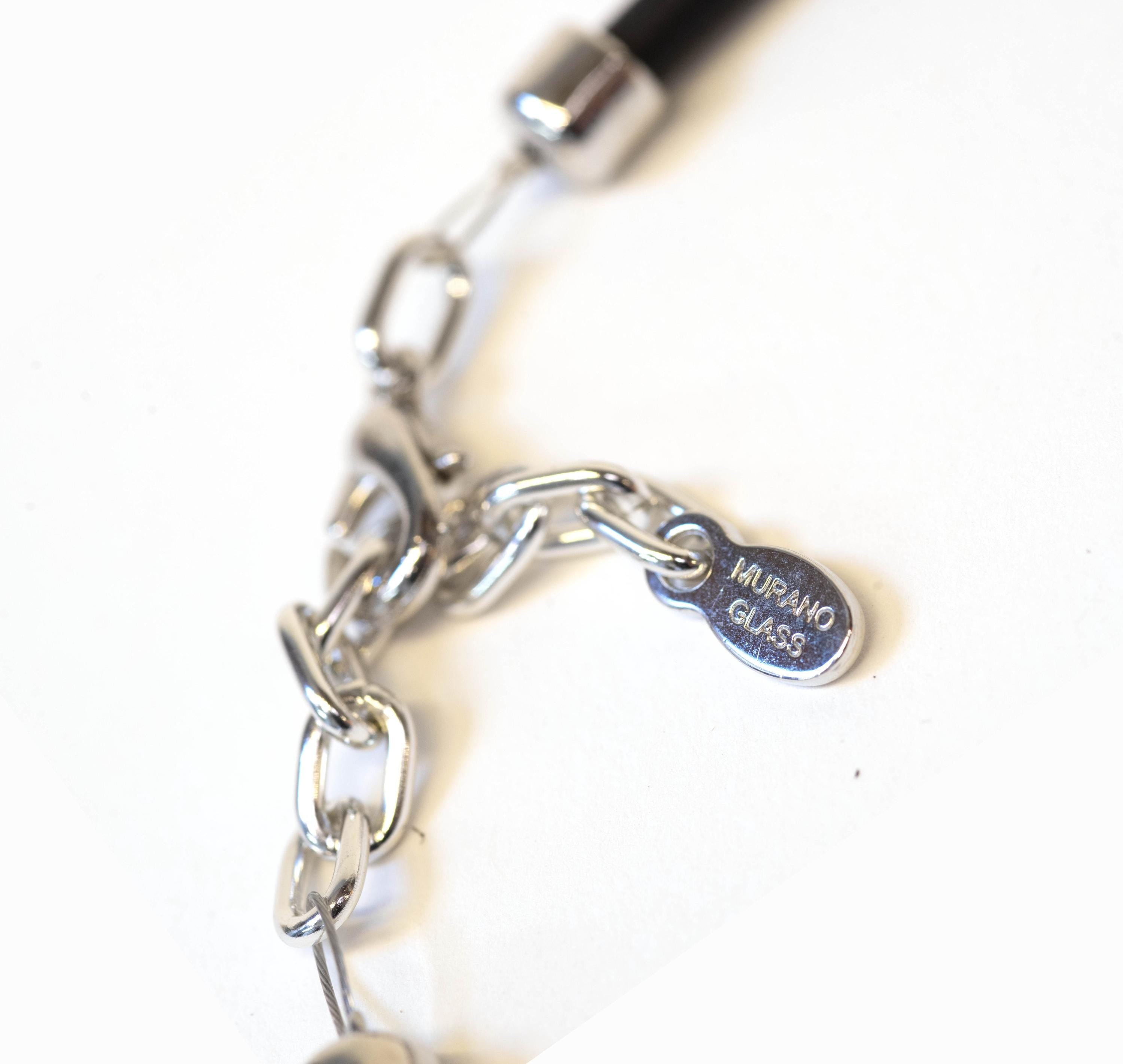 Handblown Murano Glass Bead Necklace, Modern Italian Jewelry