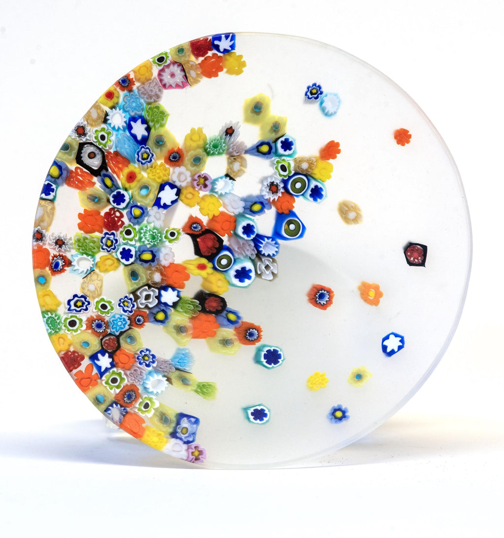Murrina glass plate. Traditional Murano glass object. Original gift. Unobtainable single piece.