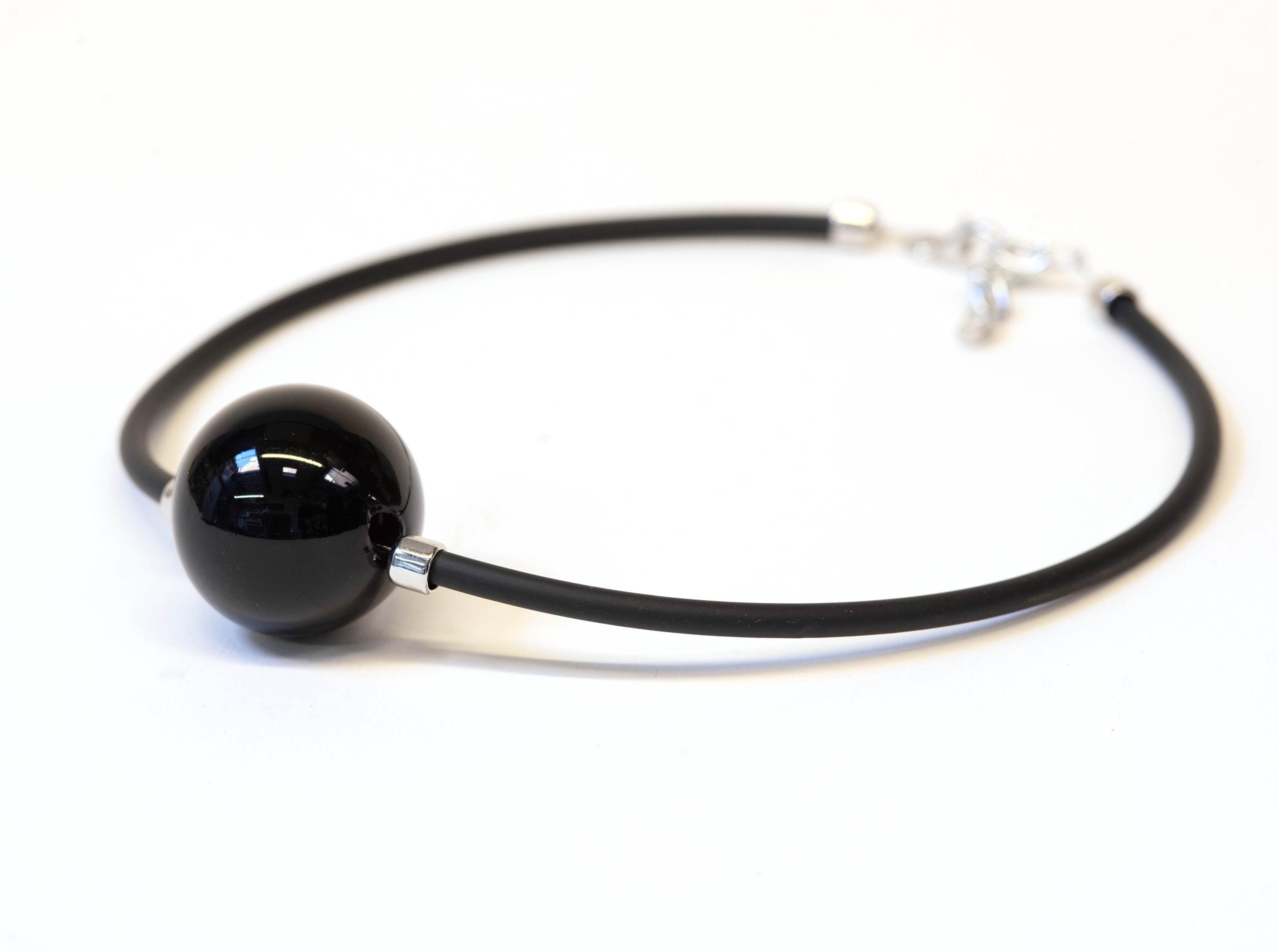 Handblown Murano Glass Bead Necklace, Modern Italian Jewelry