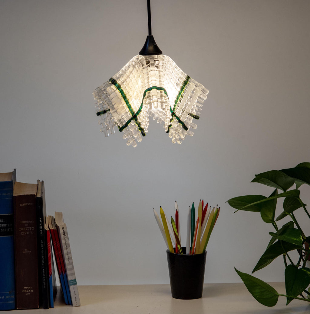 Pendant lamp glass Murano worked. Modern led lamp. Chandeliers Home Bedroom Living Room Hand Suspension. Ceiling lamp-handkerchief shape