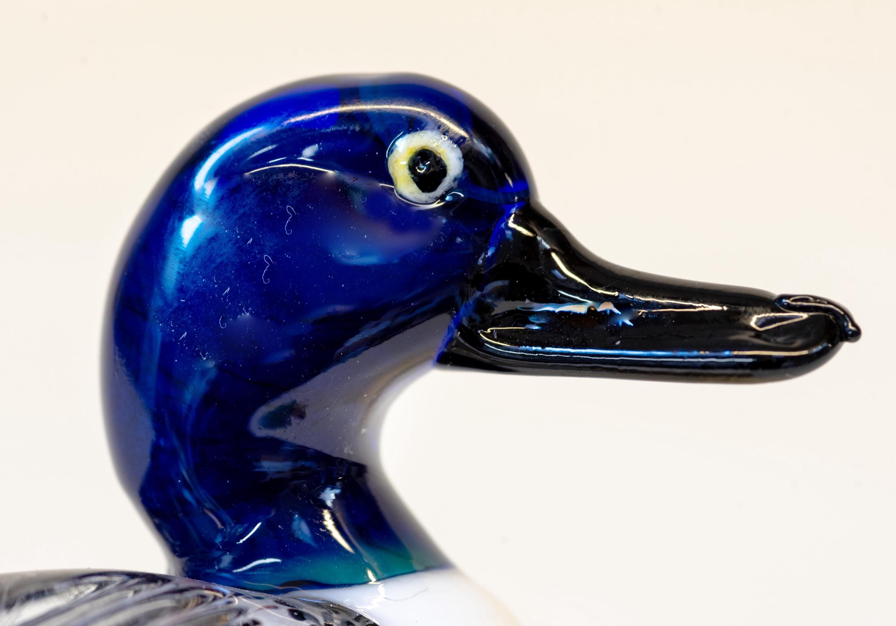 Murano Glass Duck Sculpture, Multicolored Venetian Art Glass