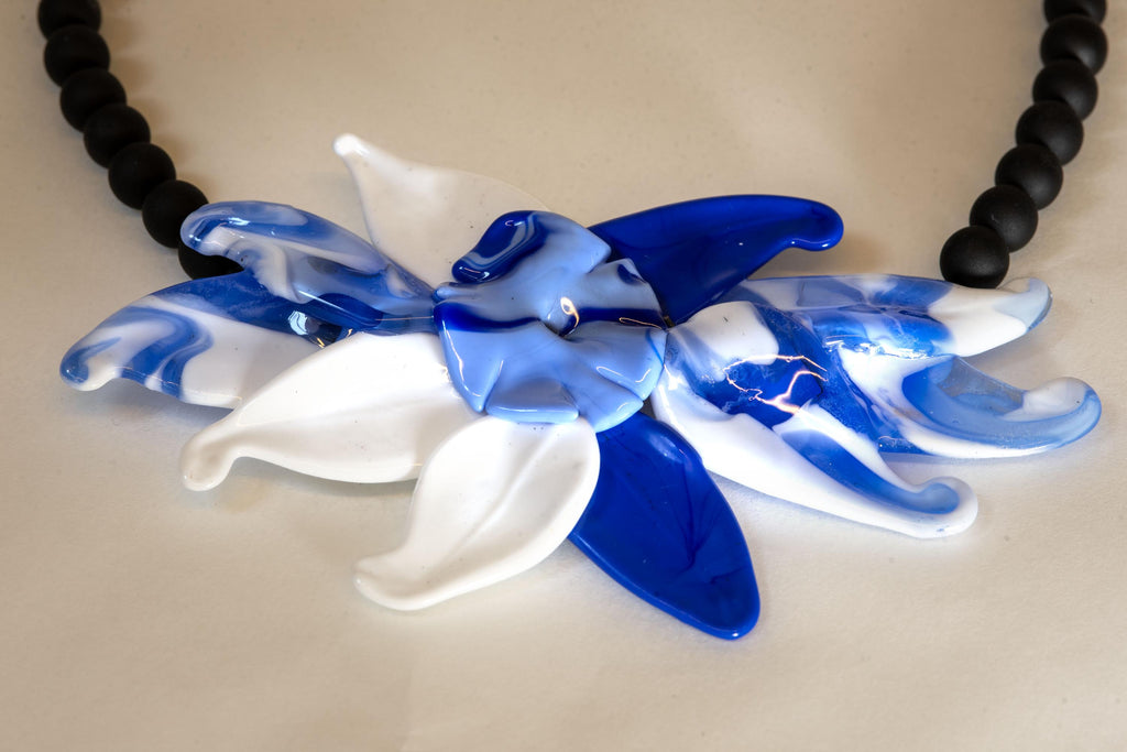 Floreal Murano Glass Flower Necklace, Italian Design