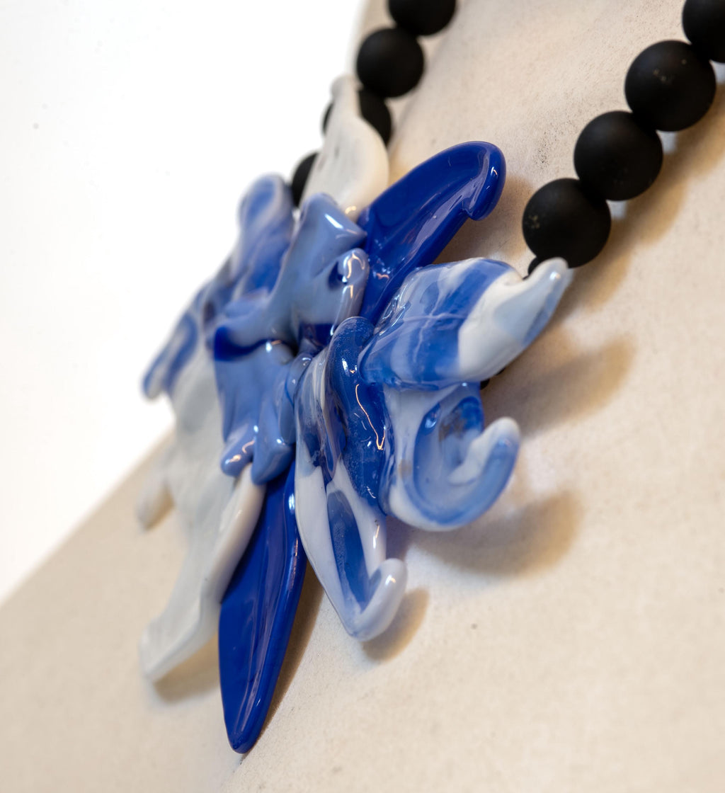 Floreal Murano Glass Flower Necklace, Italian Design