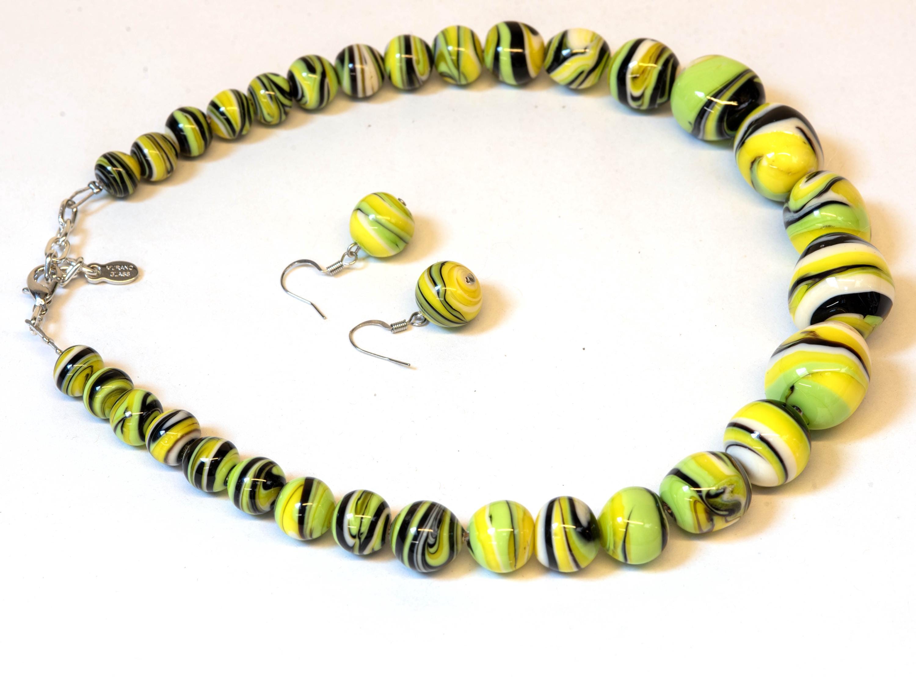 Murano Glass Necklace handmade in Murano by Cesare Sent original made in Italy special glass jewelery beautifull lampworking crafts