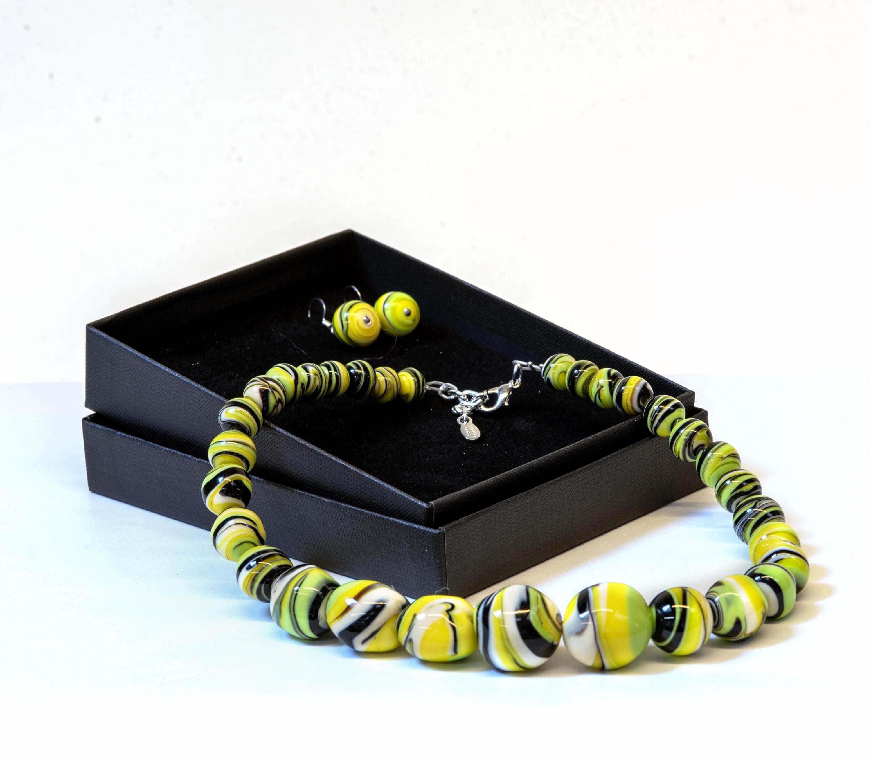 Murano Glass Necklace handmade in Murano by Cesare Sent original made in Italy special glass jewelery beautifull lampworking crafts