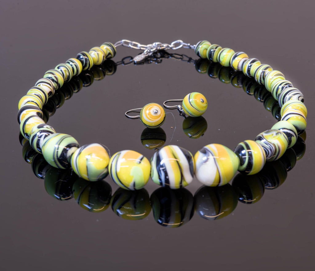 Murano Glass Necklace handmade in Murano by Cesare Sent original made in Italy special glass jewelery beautifull lampworking crafts