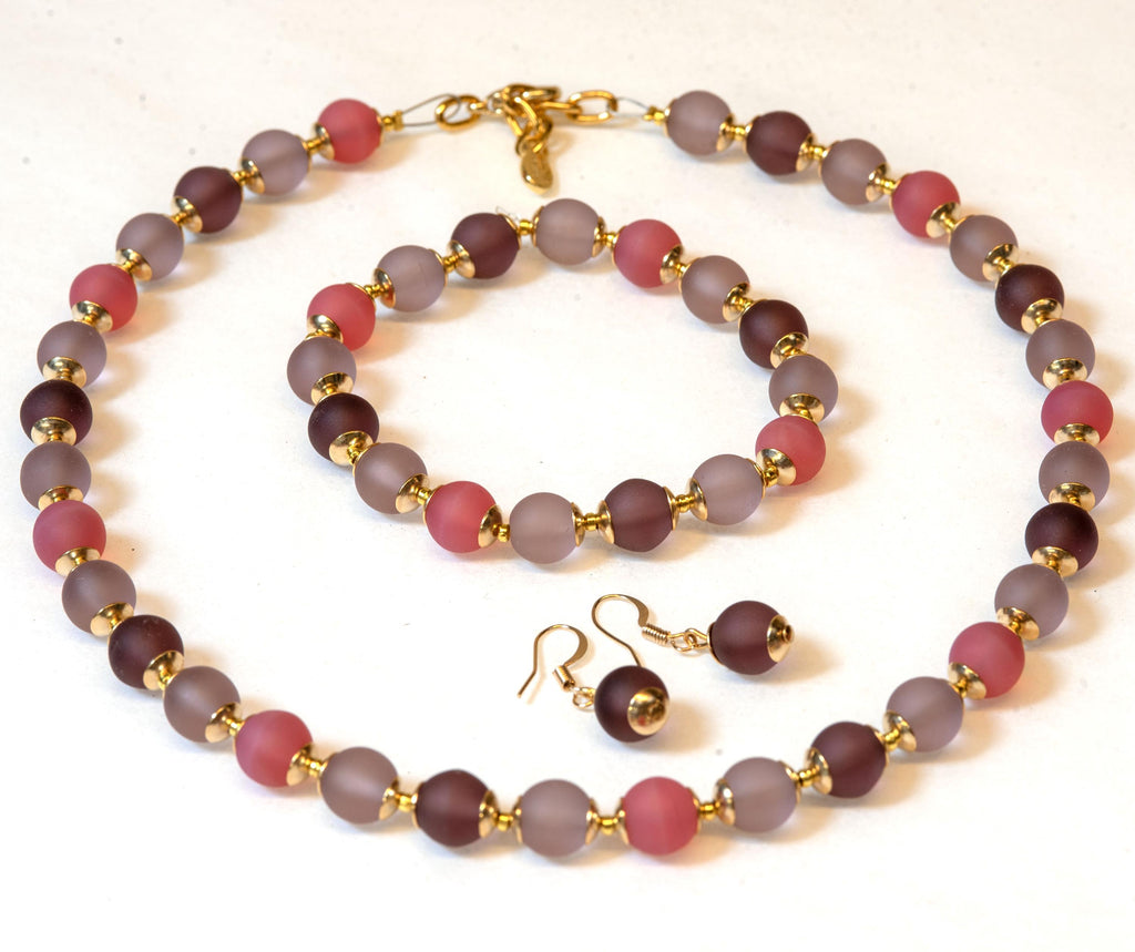 Murano Glass Parure – Necklace, Bracelet & Earrings Set, Handmade Italian Jewelry