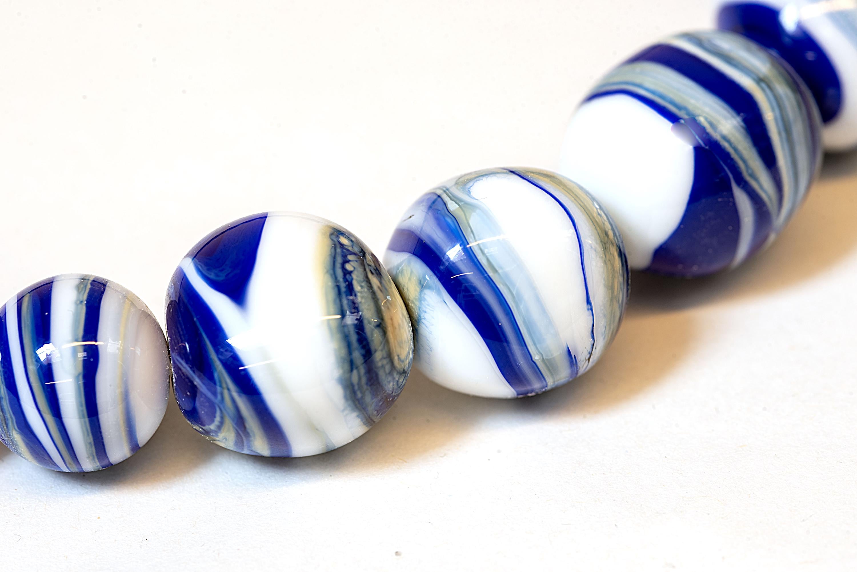 Handmade Murano Glass Bead Necklace, Lampwork Italian Jewelry