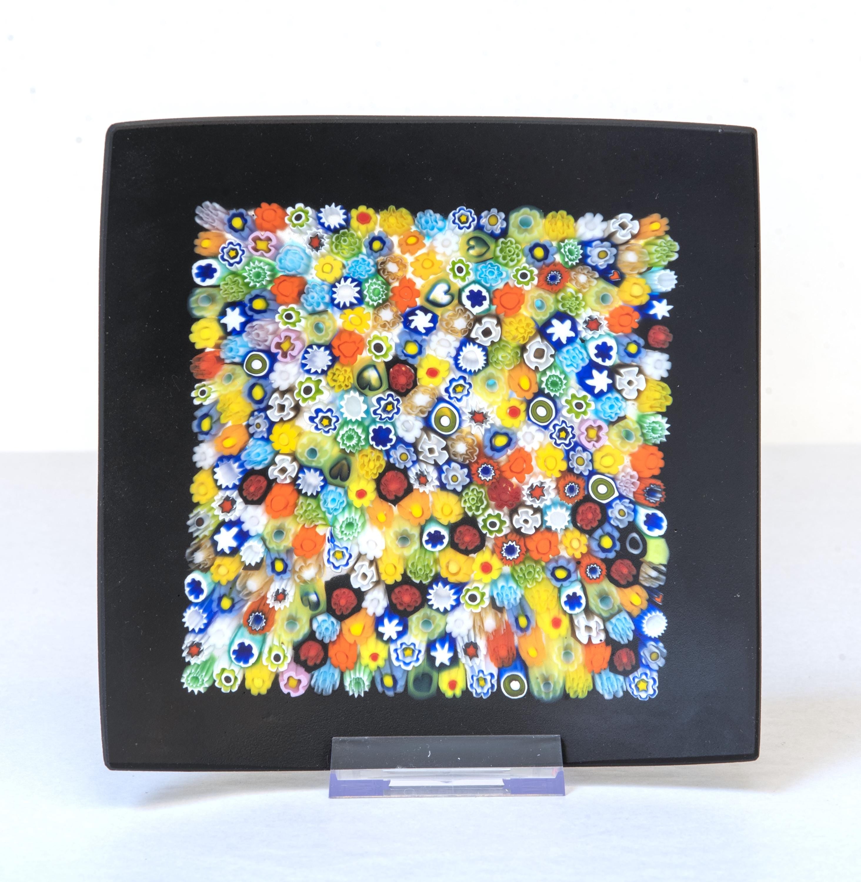 Murrina glass plate. Traditional Murano glass object. Original gift. Unobtainable single piece.