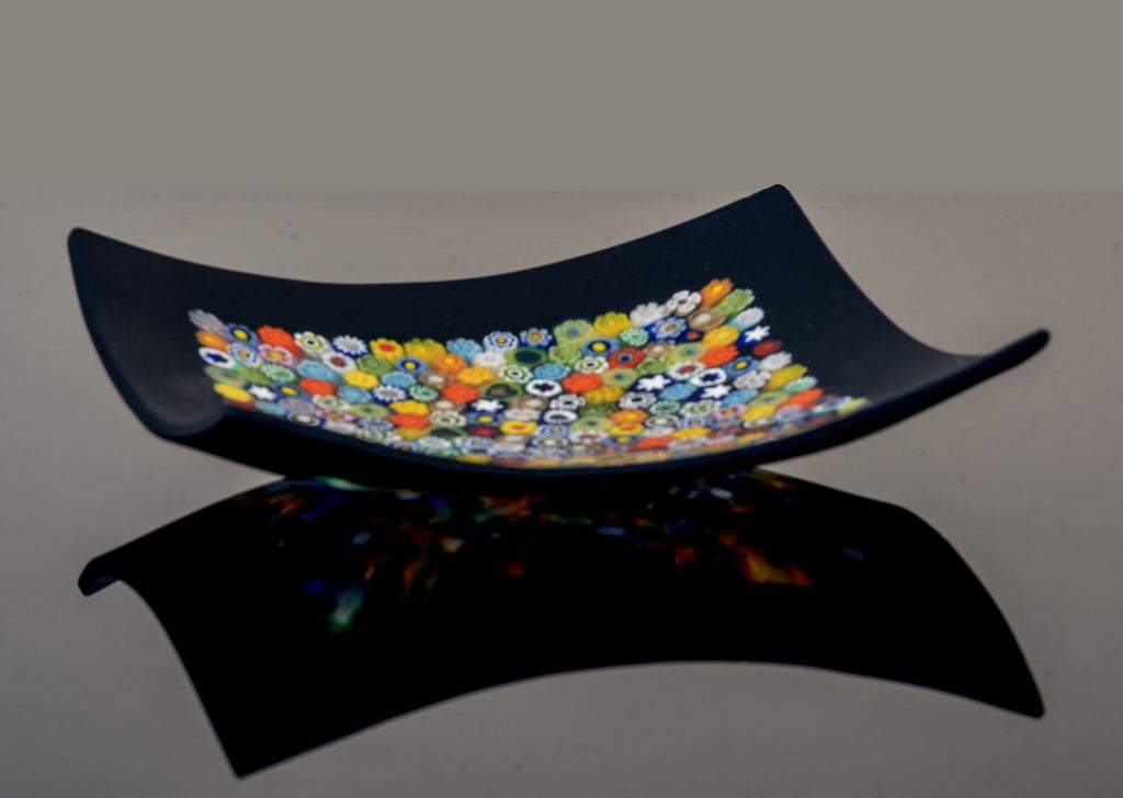 Murrina glass plate. Traditional Murano glass object. Original gift. Unobtainable single piece.