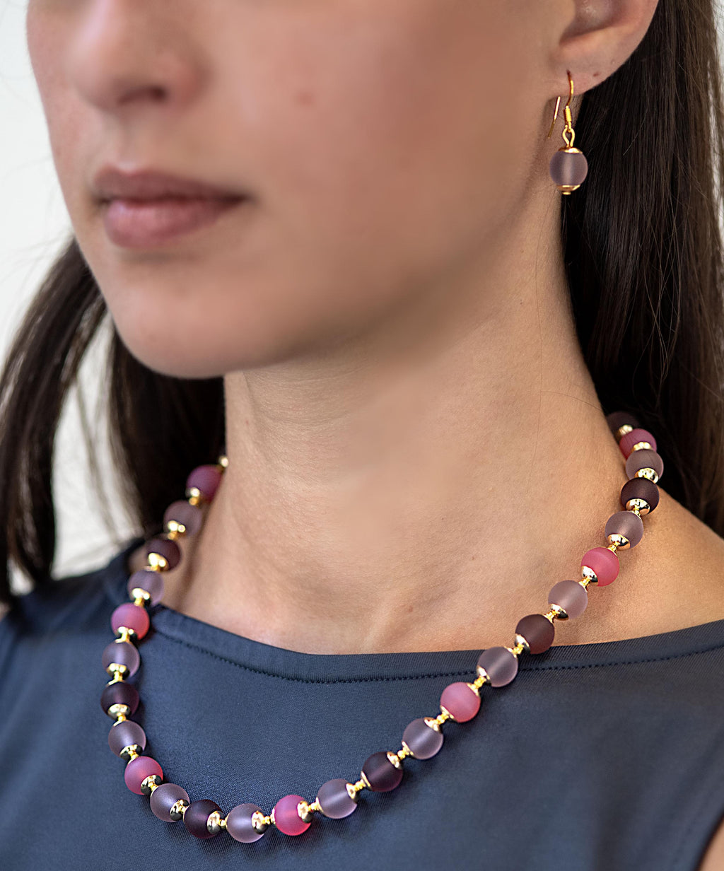 Murano Glass Parure – Necklace, Bracelet & Earrings Set, Handmade Italian Jewelry