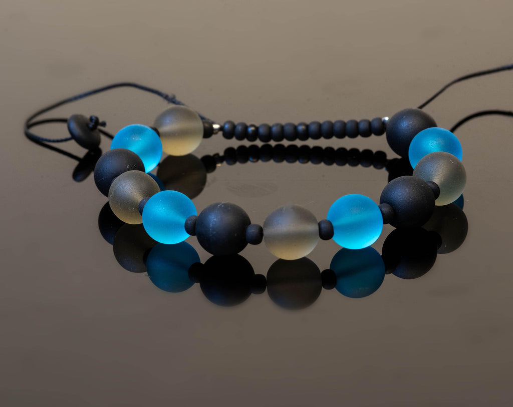 Handmade Murano Glass Bracelet, Adjustable Cord, Colorful Beads