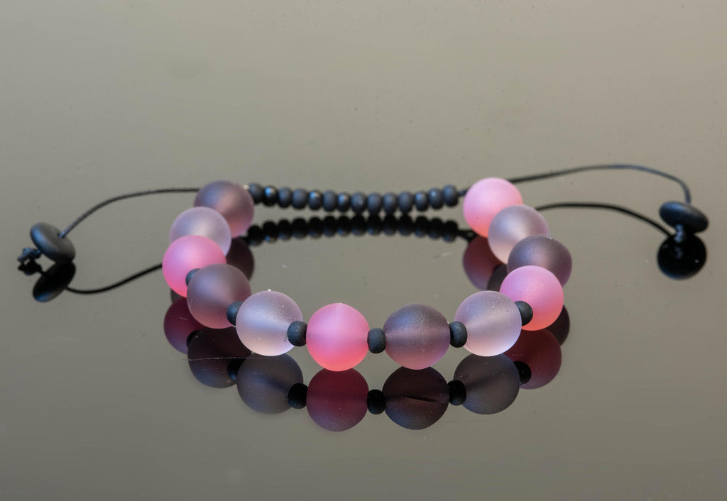 Handmade Murano Glass Bracelet, Adjustable Cord, Colorful Beads