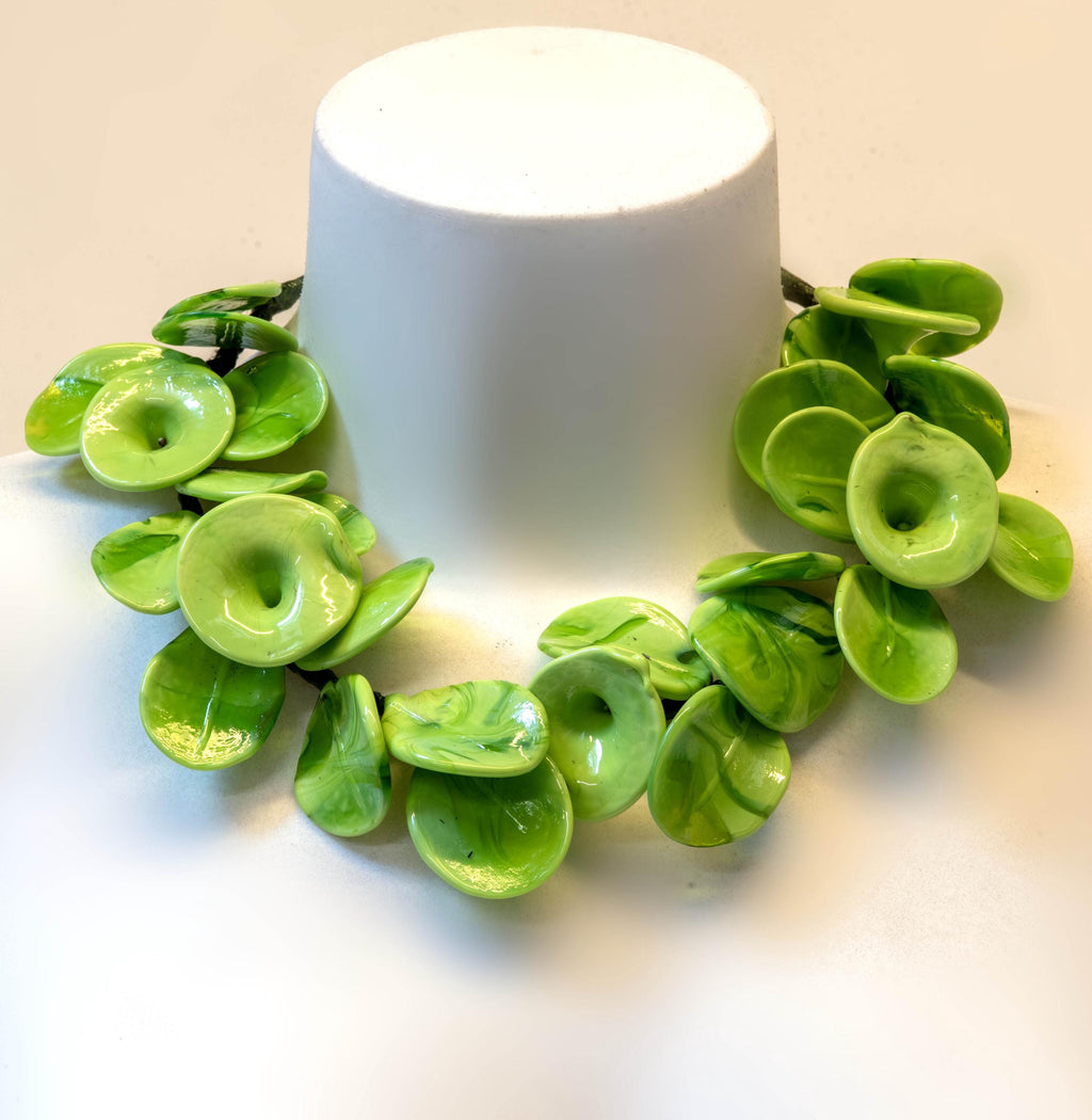 Handmade Murano Glass Petal Necklace: Lampworked Italian Jewelry