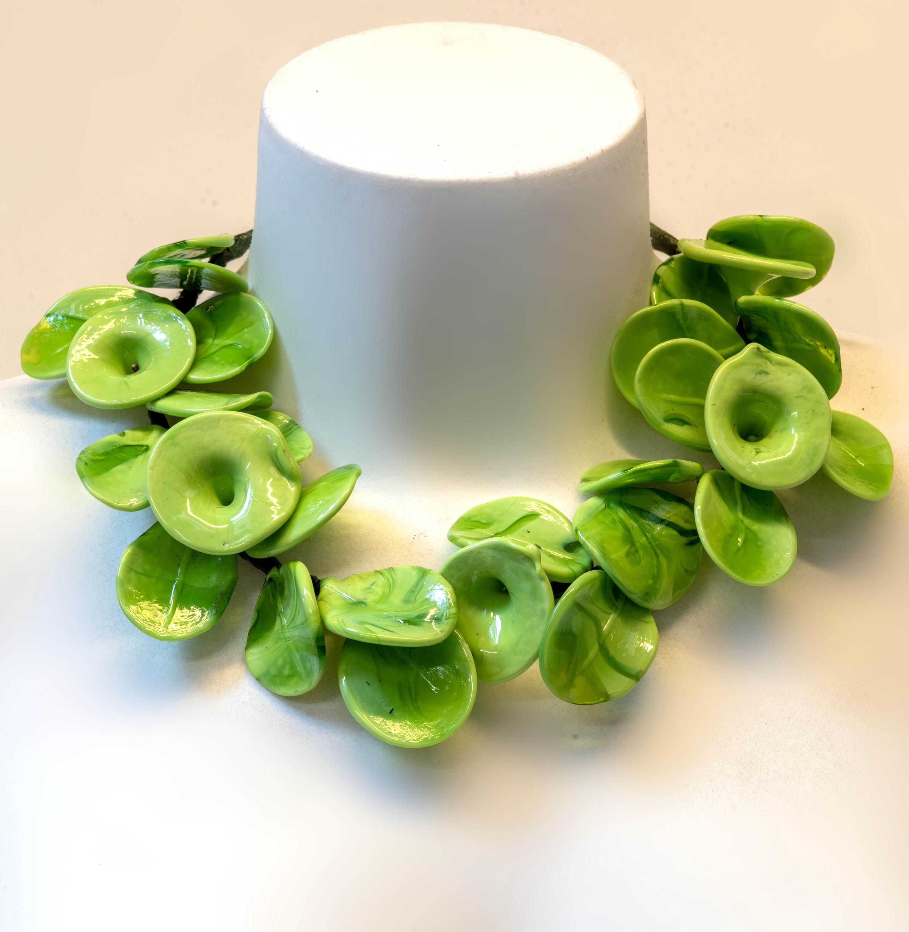 Handmade Murano Glass Petal Necklace: Lampworked Italian Jewelry