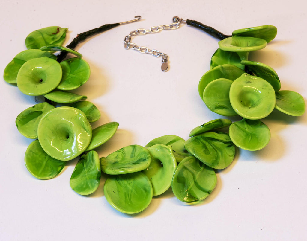 Handmade Murano Glass Petal Necklace: Lampworked Italian Jewelry