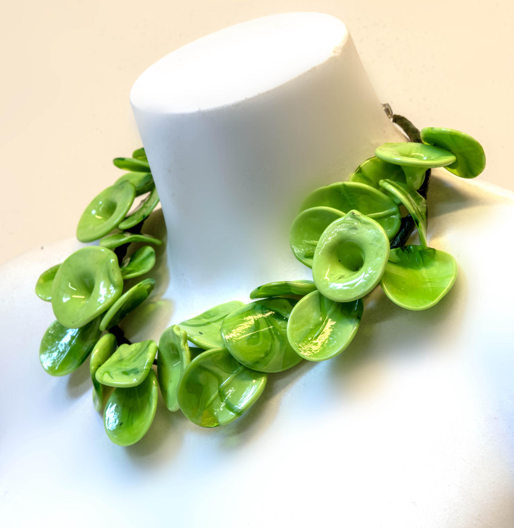 Handmade Murano Glass Petal Necklace: Lampworked Italian Jewelry