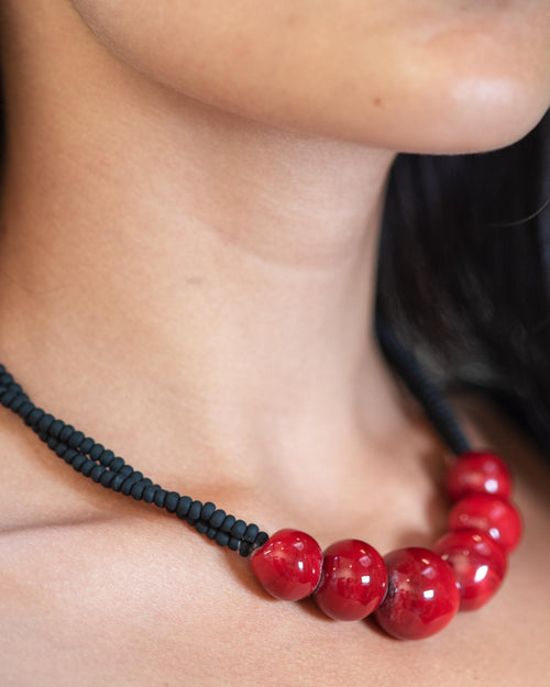 Murano Glass Necklace handmade in Murano by Cesare Sent original made in Italy - Statement necklace Phone essential to ship.