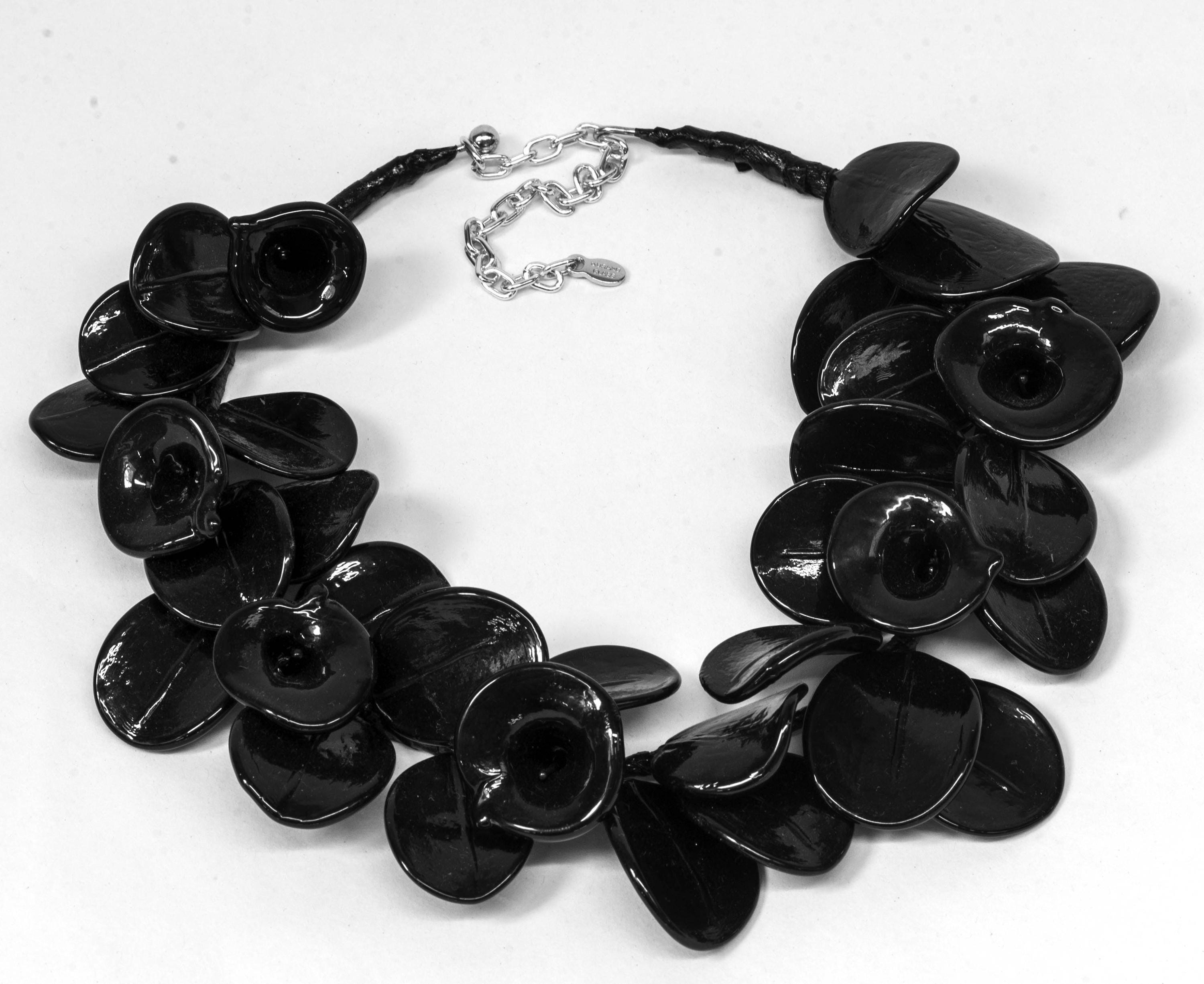 Lampworked Murano Glass Petal Necklace, Handmade Italian Jewelry