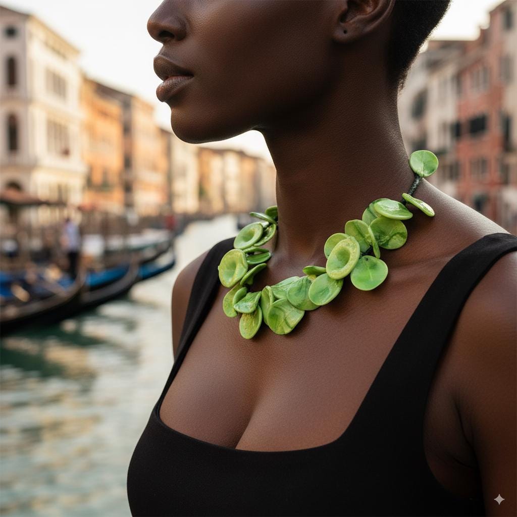 Handmade Murano Glass Petal Necklace: Lampworked Italian Jewelry